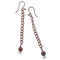 Rhodochrosite Earrings Love Shines Pink Copper Chain