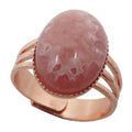 Rhodochrosit Ring Pink Lover Kristall Kupfer Verstellbar