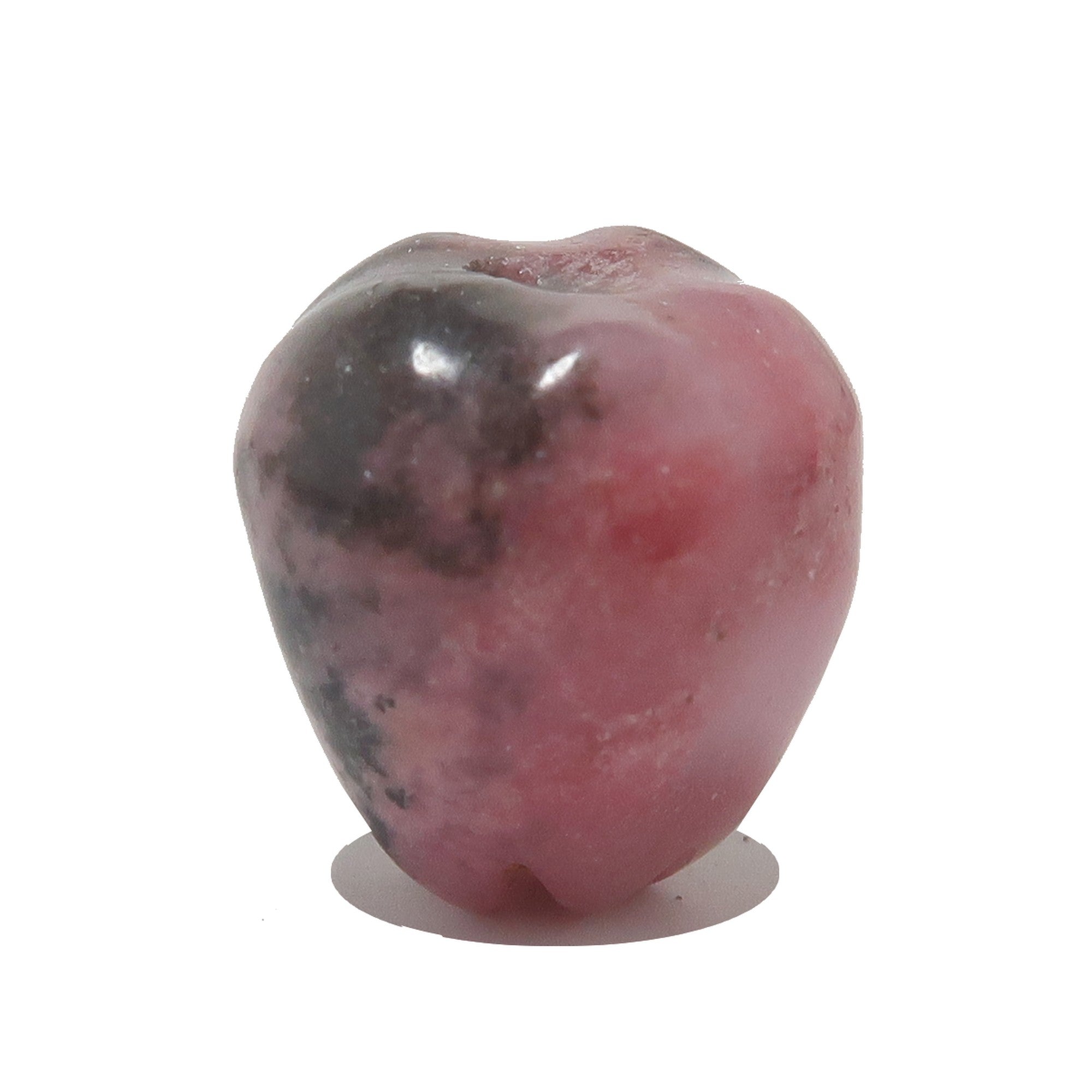 Rhodonite Grid Crystal Pink Apple Amulet Pink Drilled