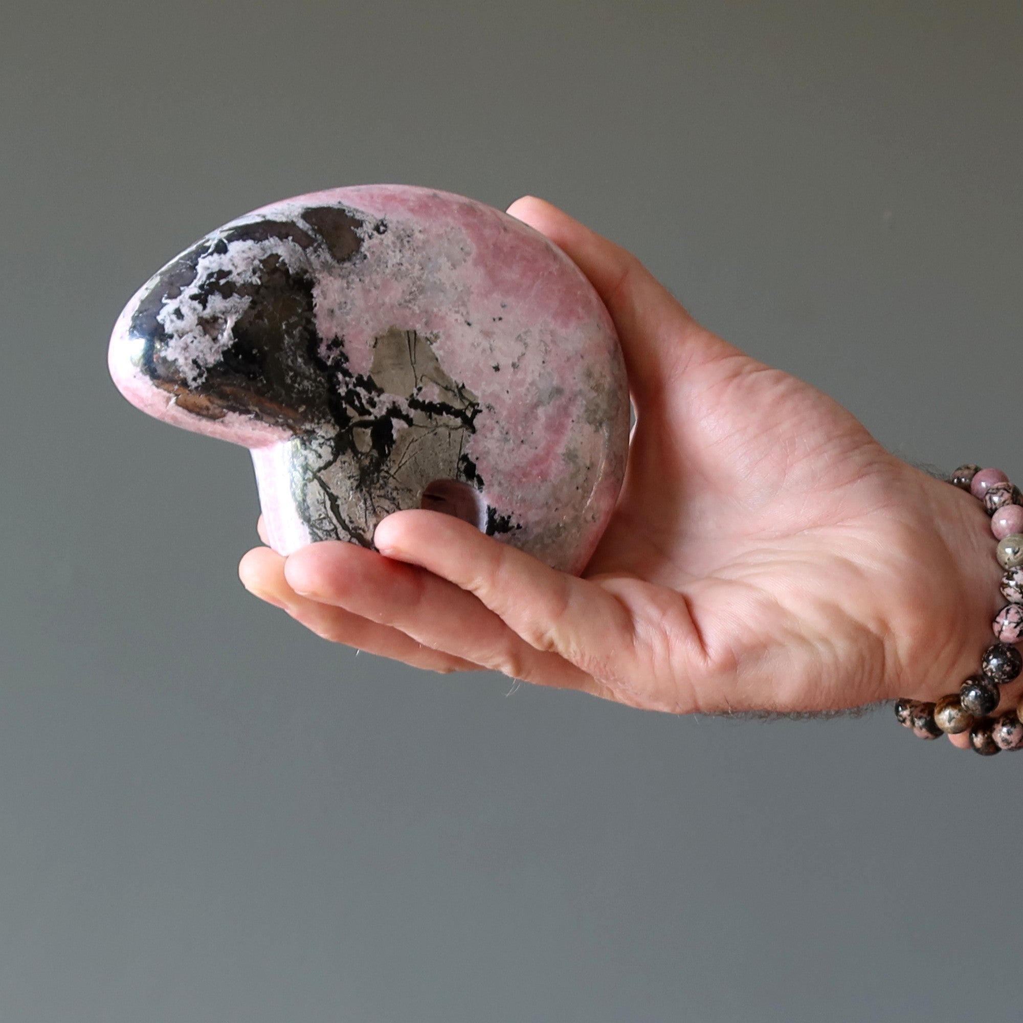 Rhodonite Ours Rose Doux Géant Esprit de la Nature Pierre