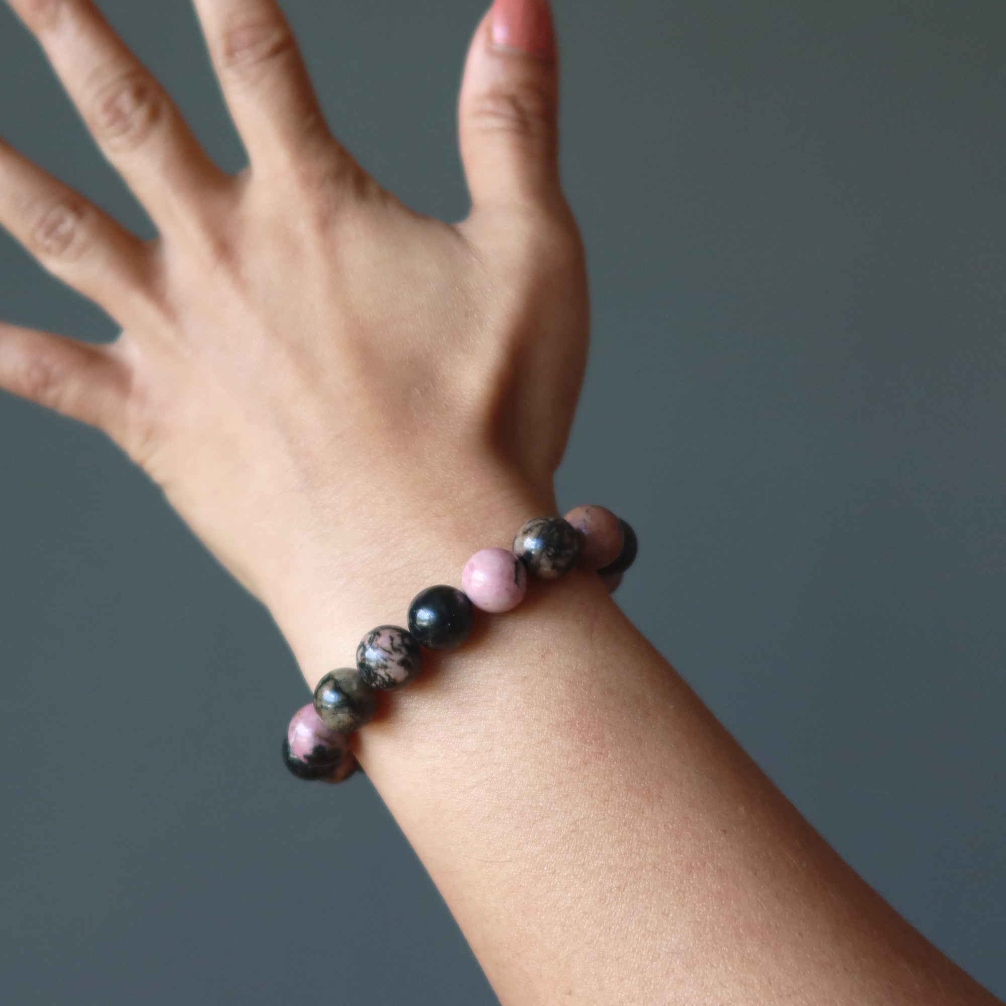 Rhodonit Armband Rosa Schwarz Social Superstar Stein