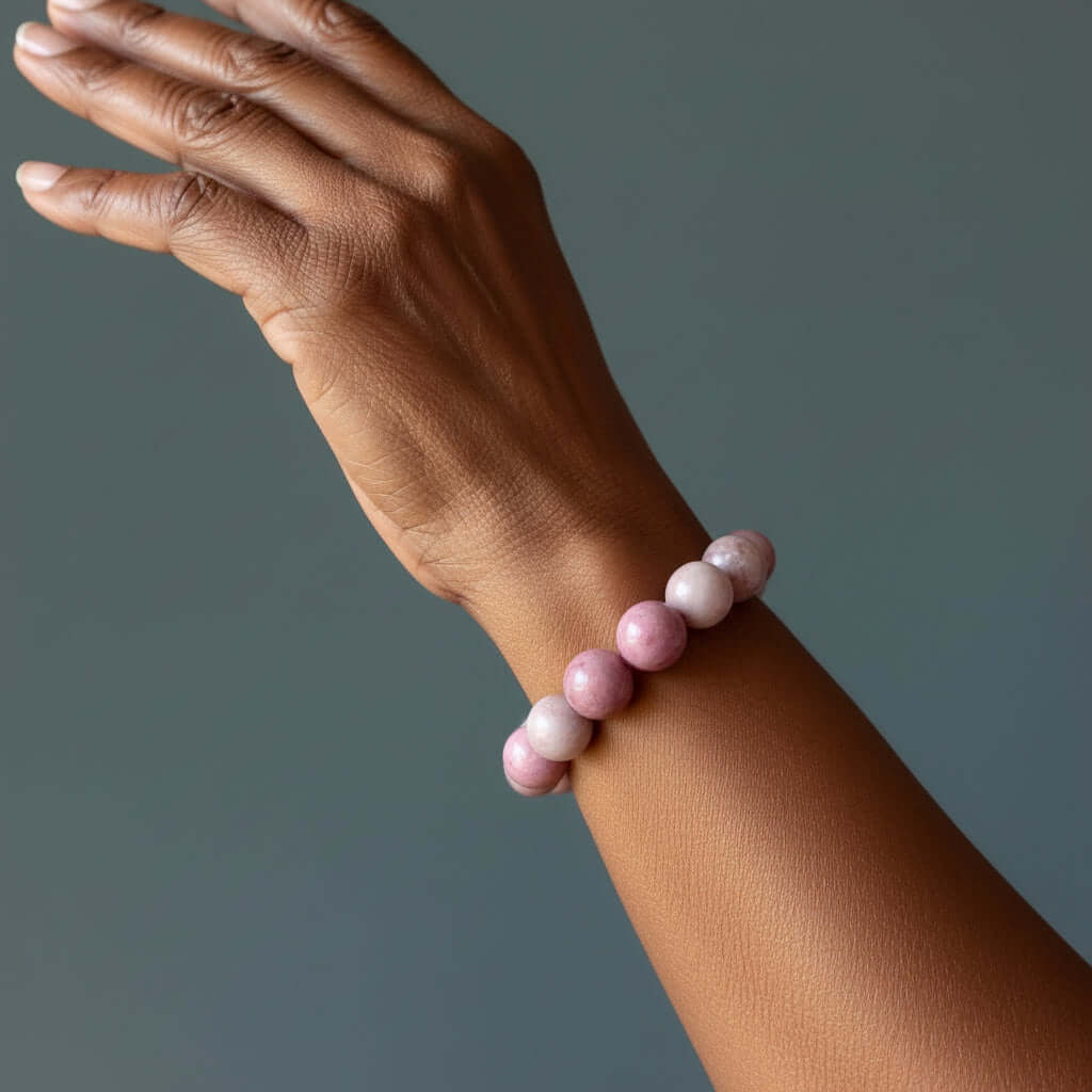 Bracelet en Jaspe Bois Rose, Pierre de l'Amour Durable