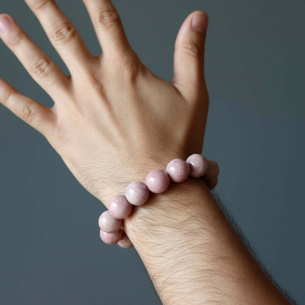 Bracelet en Jaspe Bois Rose, Pierre de l'Amour Durable