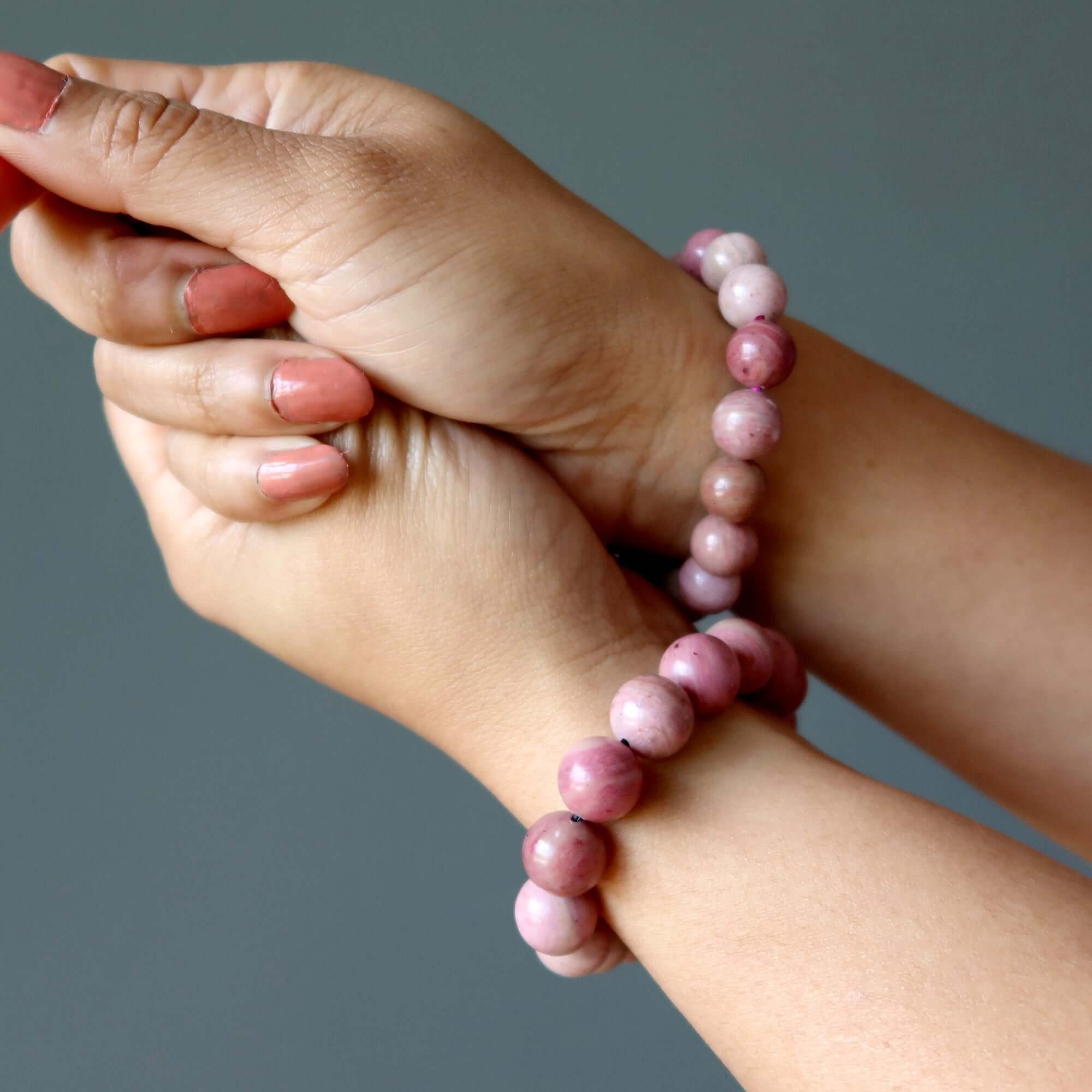 Bracelet en Jaspe Bois Rose, Pierre de l'Amour Durable