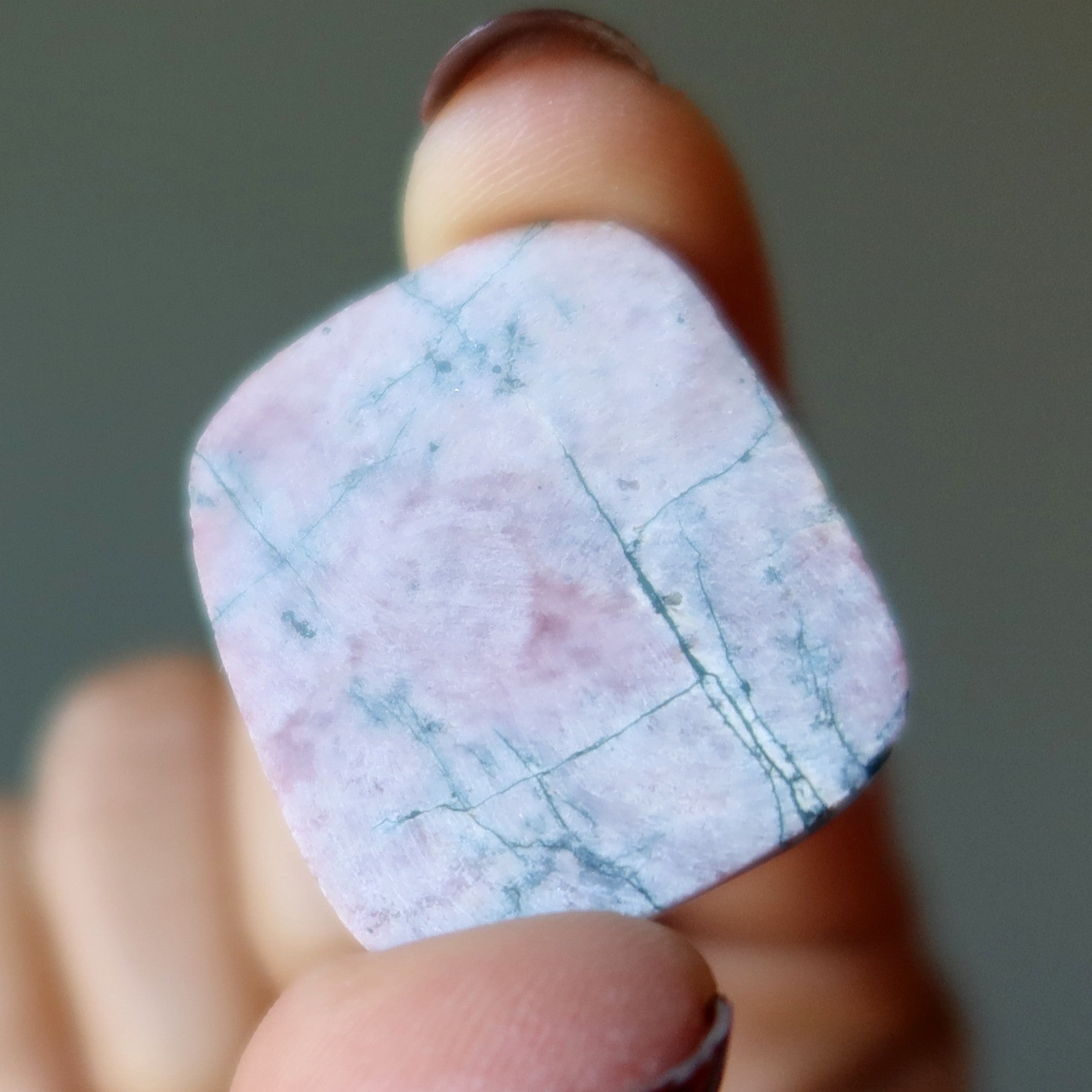 Rhodonit-Taschenstein-Cabochon, Landschaftsedelstein