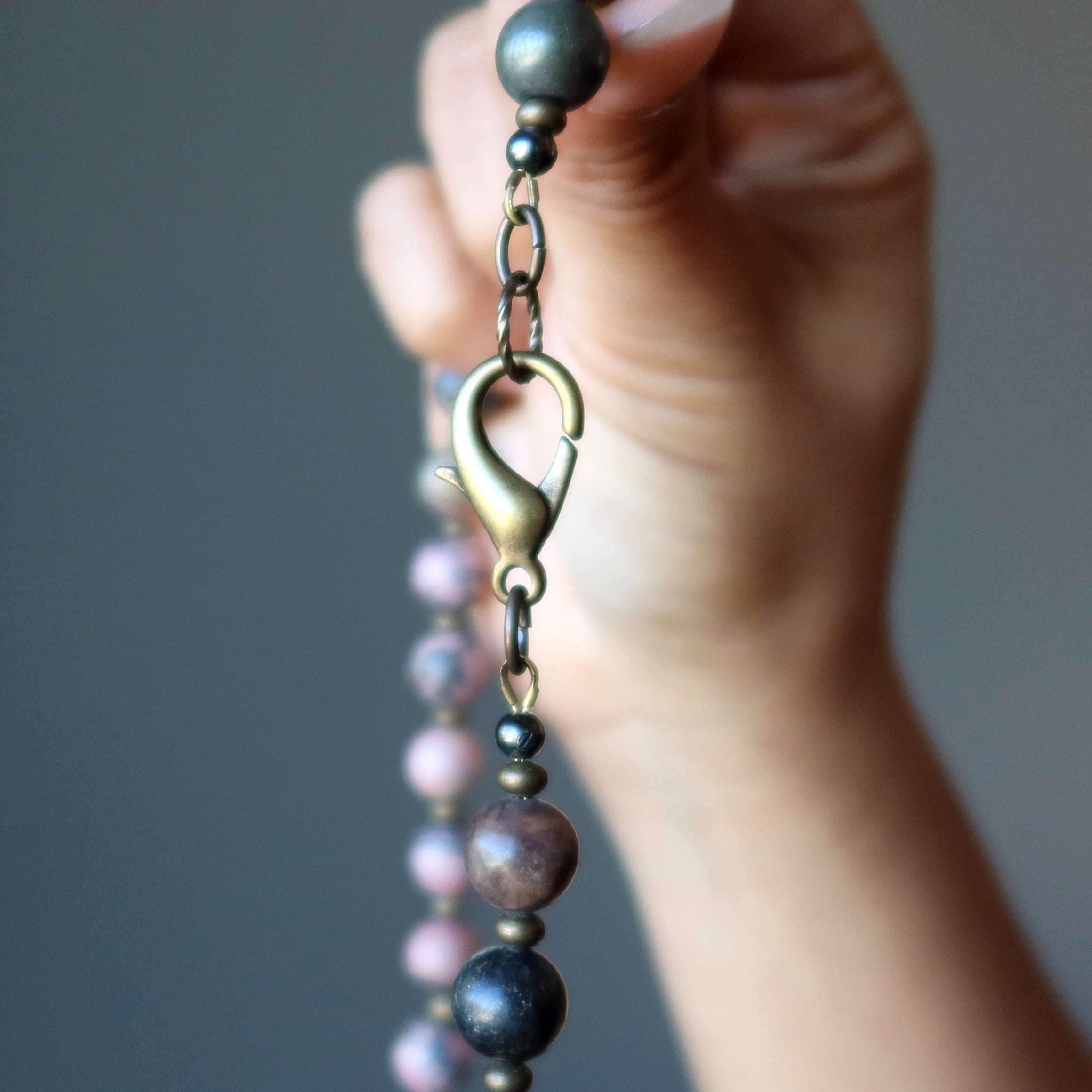 Rhodonite Necklace Literature Lover Key