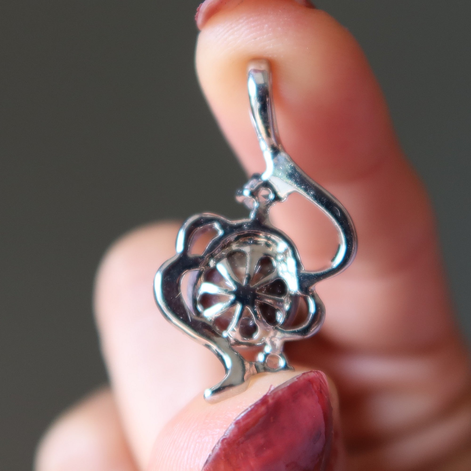 Rhodonite Pendant Pink Crystal Cutie Charm Silver