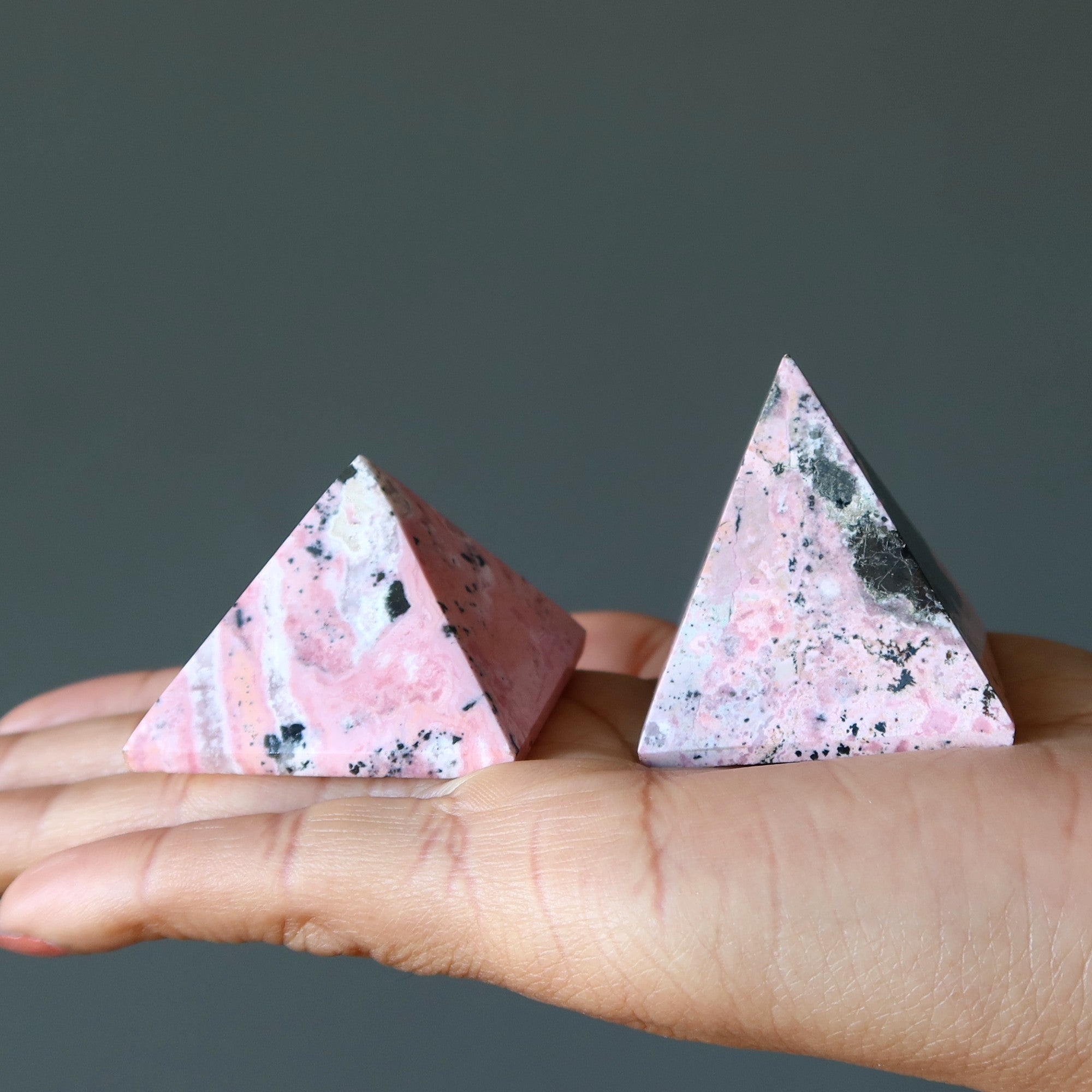 Rhodonite Pyramid Love from Above Crystal