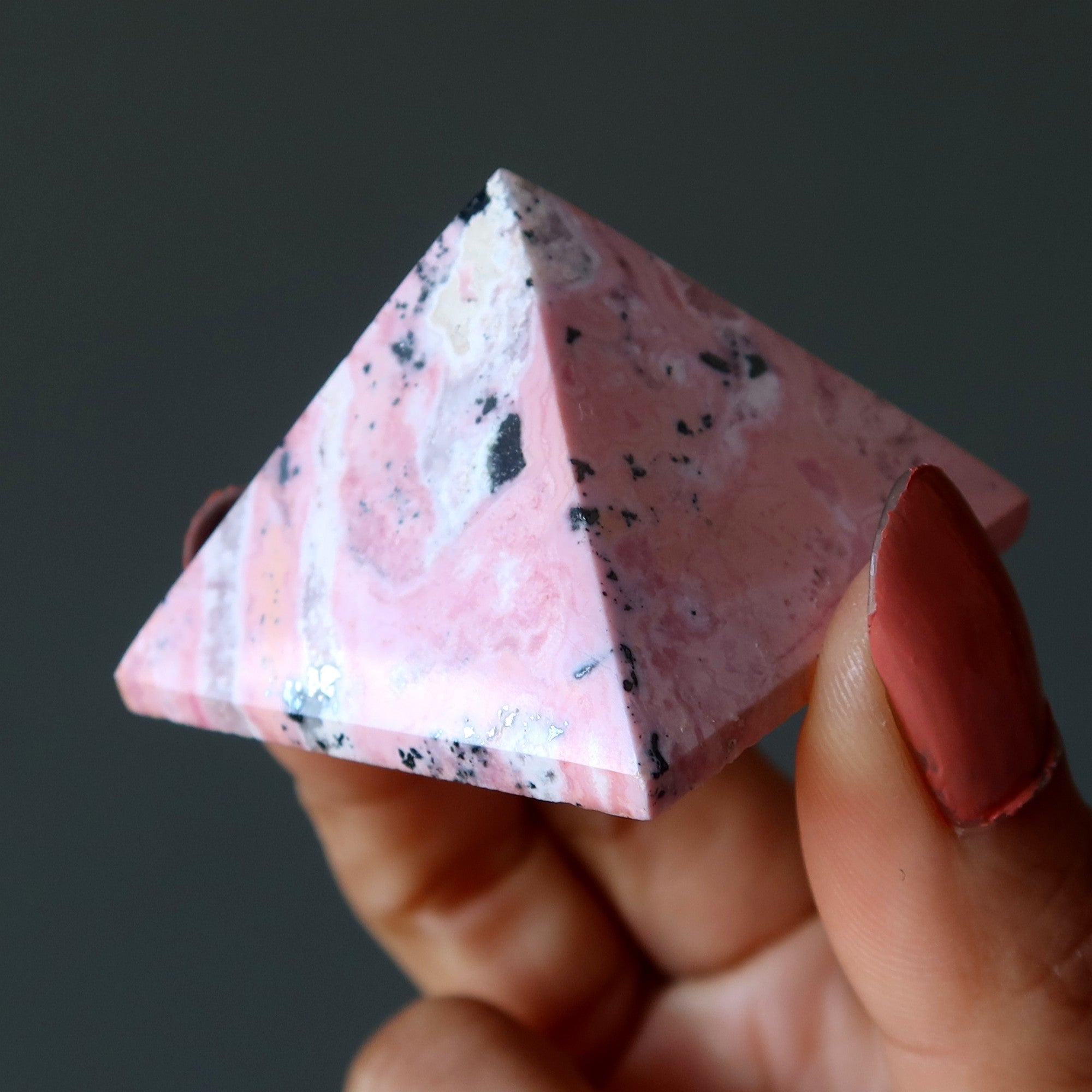 Rhodonite Pyramid Love from Above Crystal