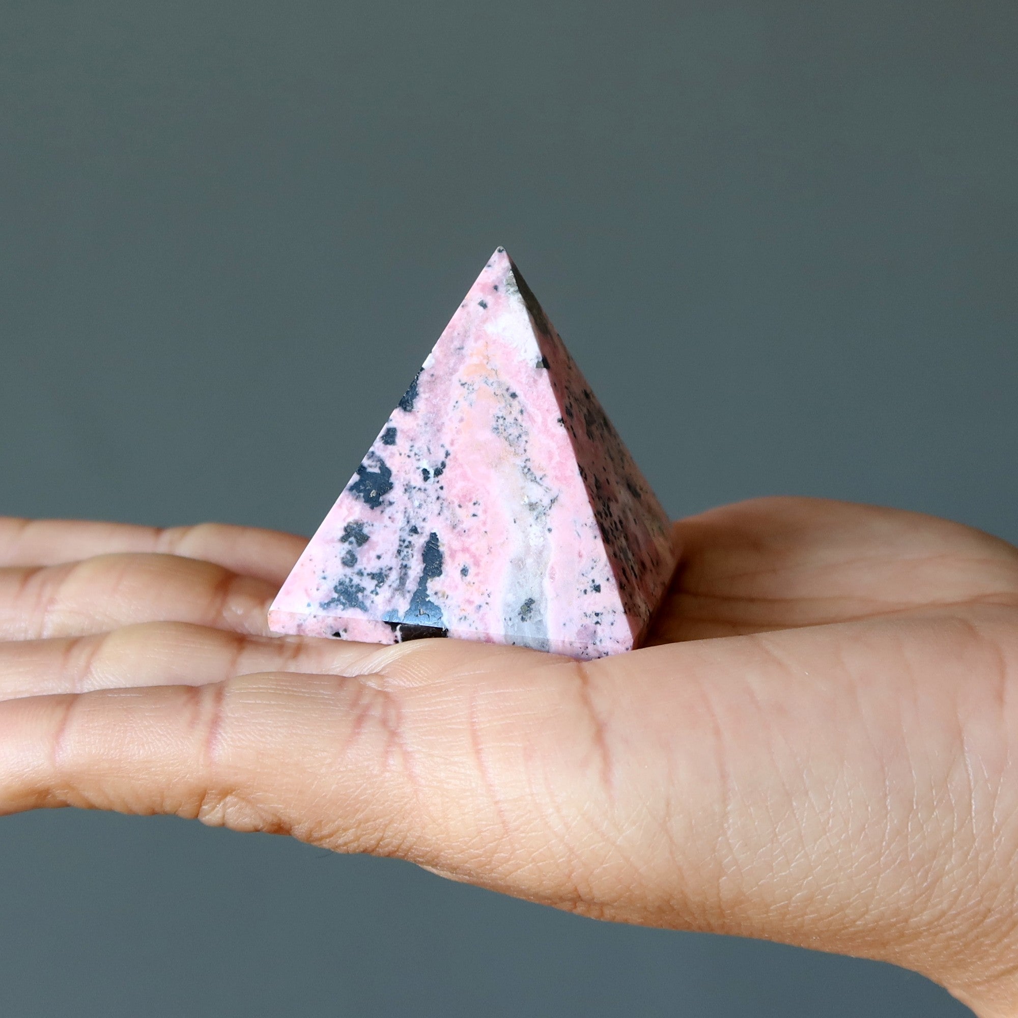 Rhodonite Pyramid Love from Above Crystal