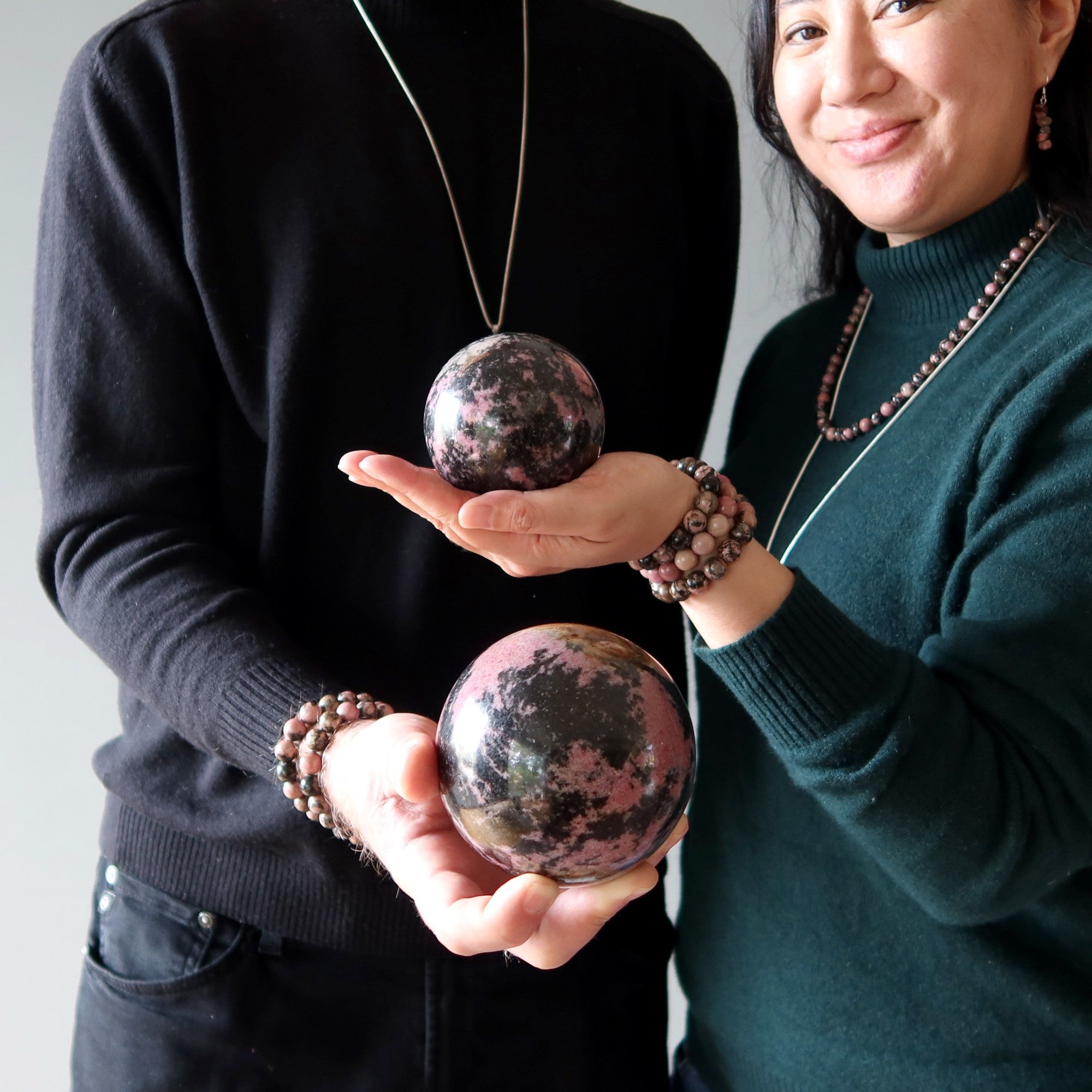 Rhodonite Sphere Venus Mercury Eclipse Crystal Ball