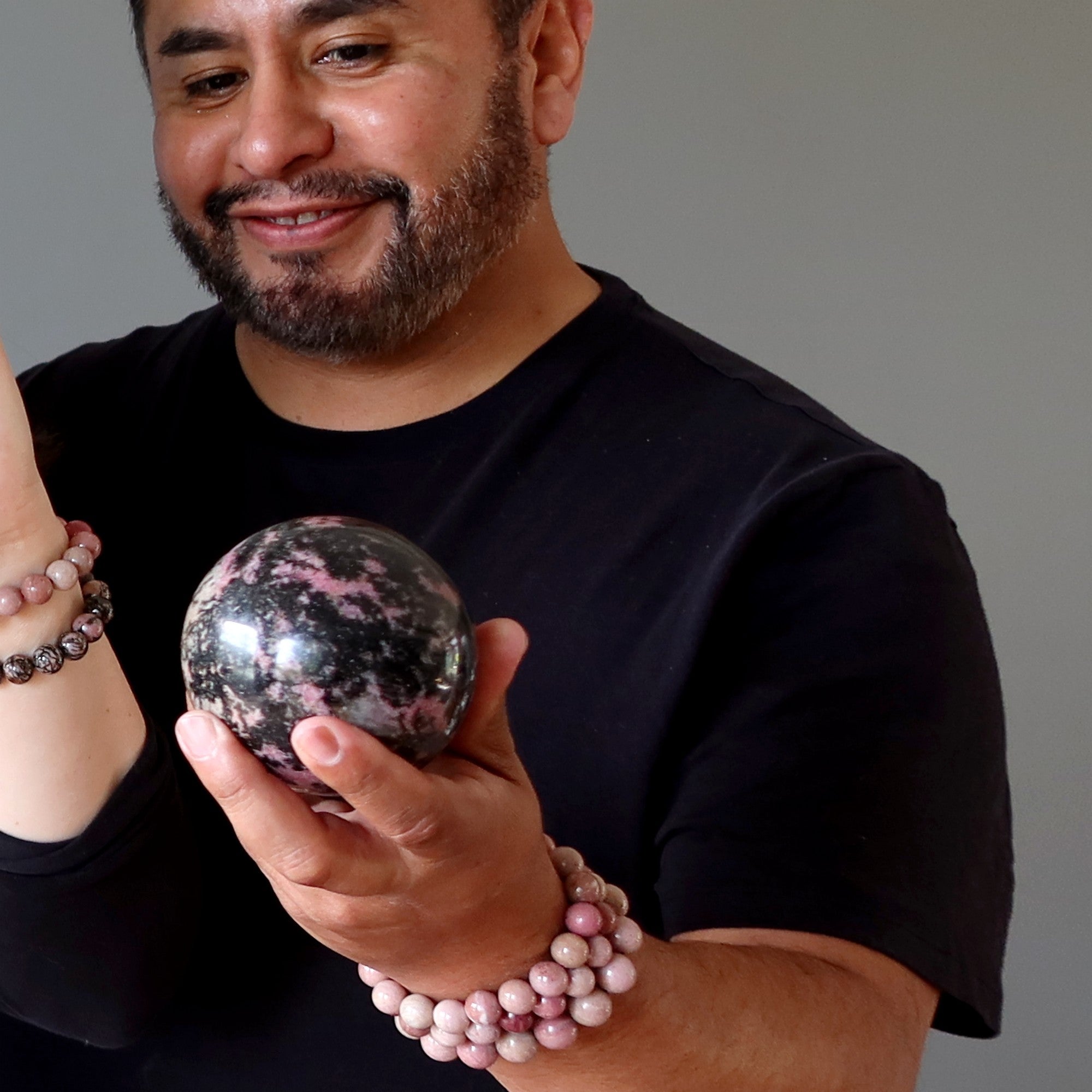 Rhodonite Sphere Venus Mercury Eclipse Crystal Ball