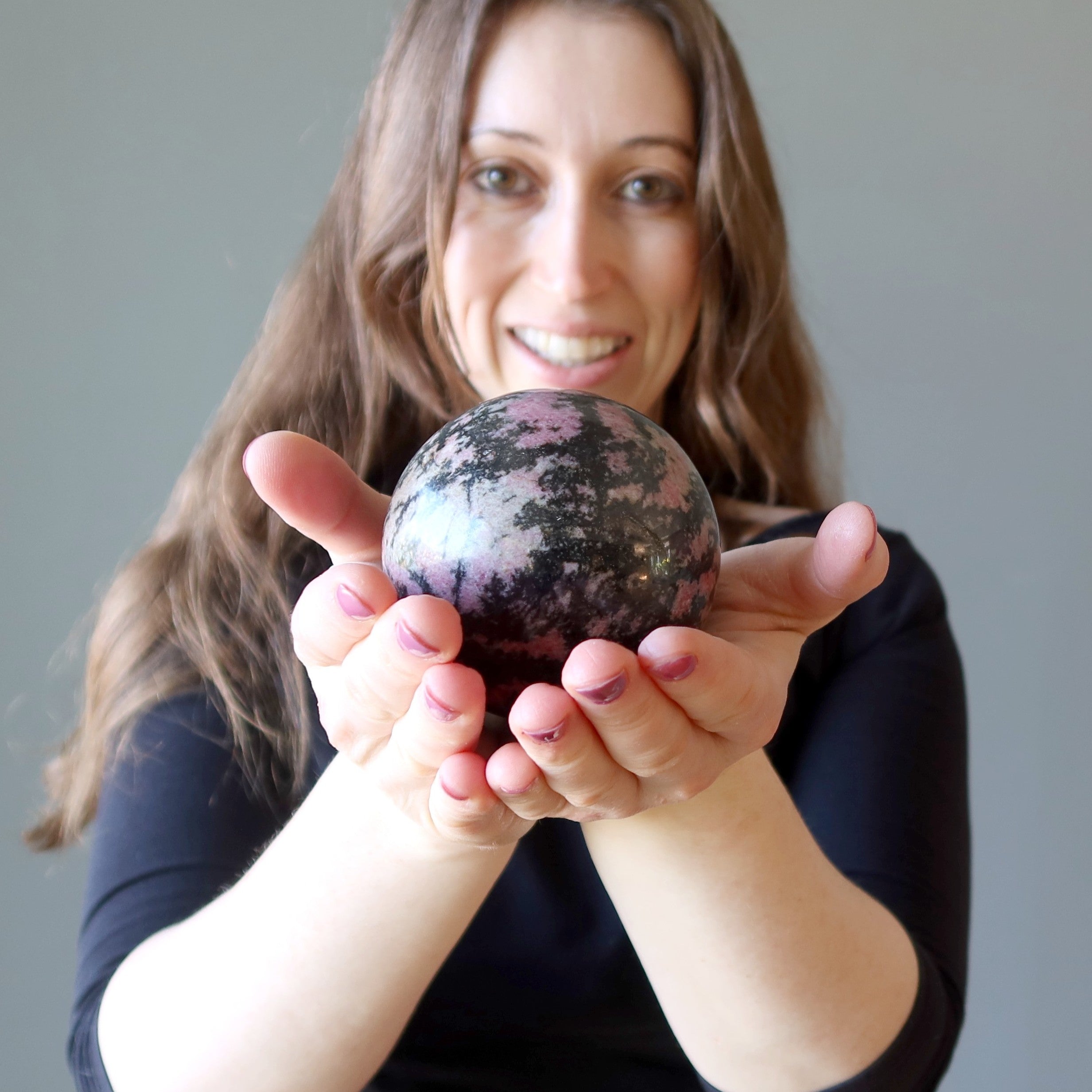 Rhodonite Sphere Venus Mercury Eclipse Crystal Ball