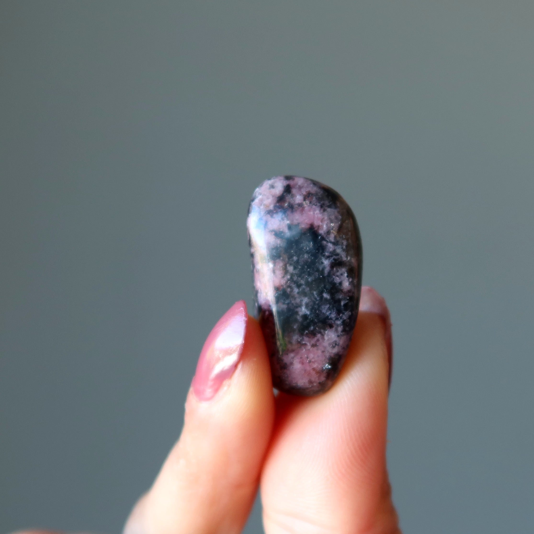 Rhodonite Tumbled Stone Black Pink Love Crystal