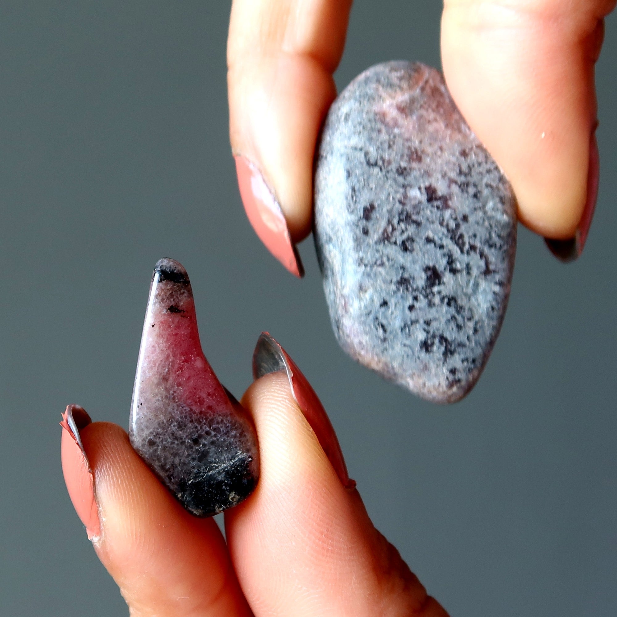 Rhodonite Tumbled Stone Black Pink Love Crystal