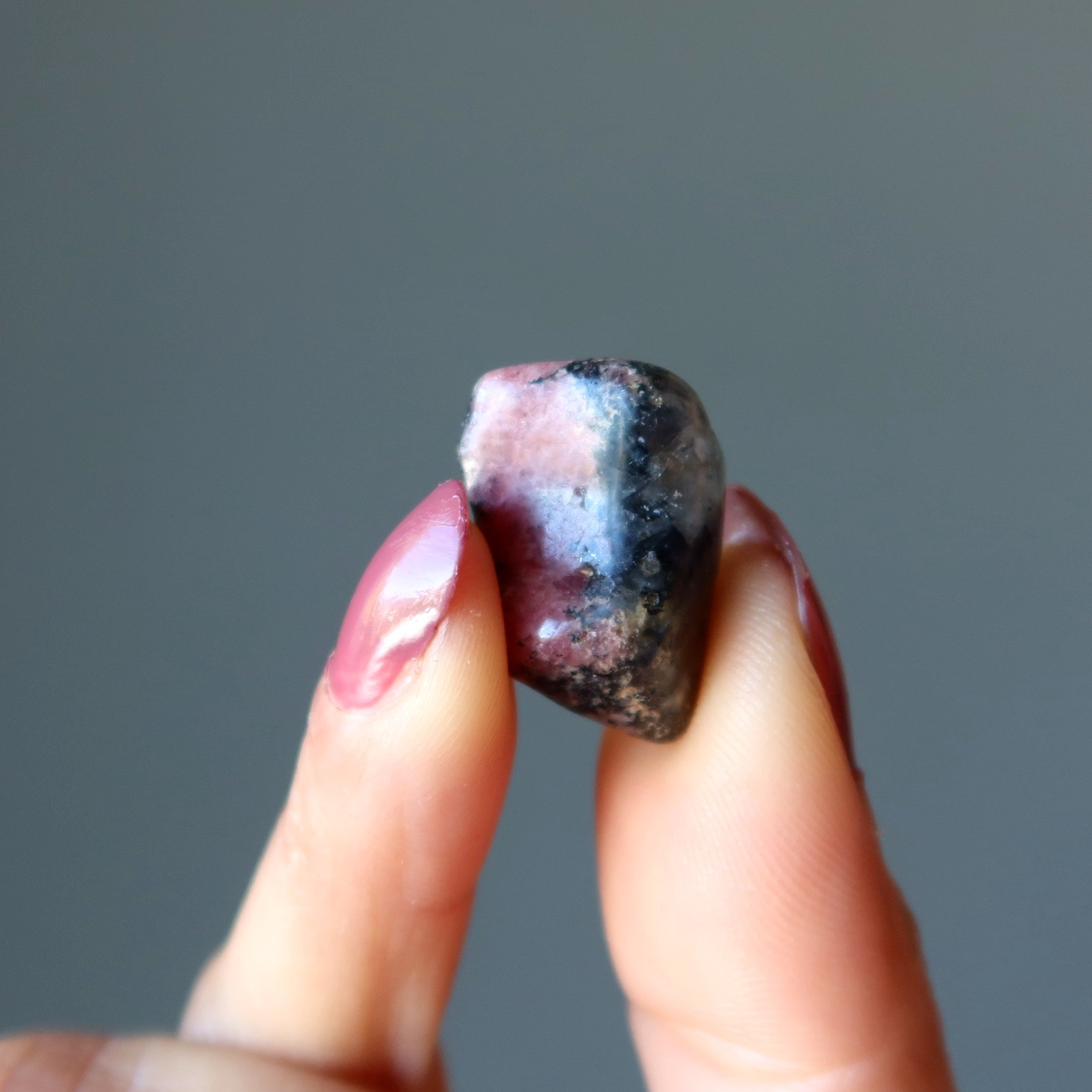 Rhodonite Tumbled Stone Black Pink Love Crystal