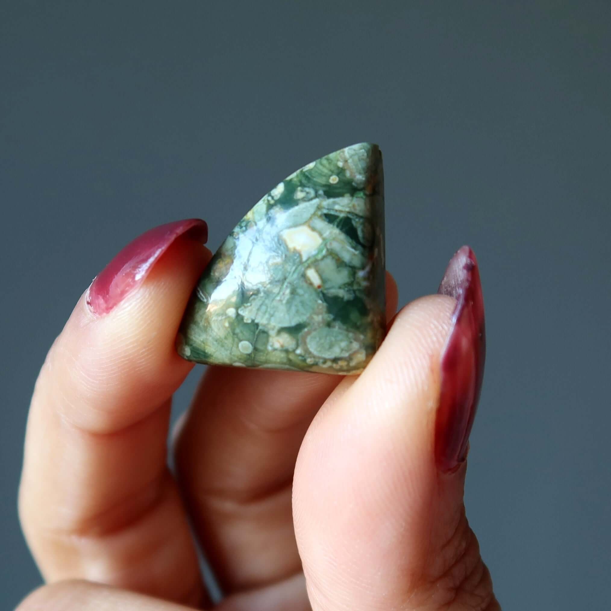 Rhyolite Grid Crystal Set of 3 Smiling Rainforest Gems