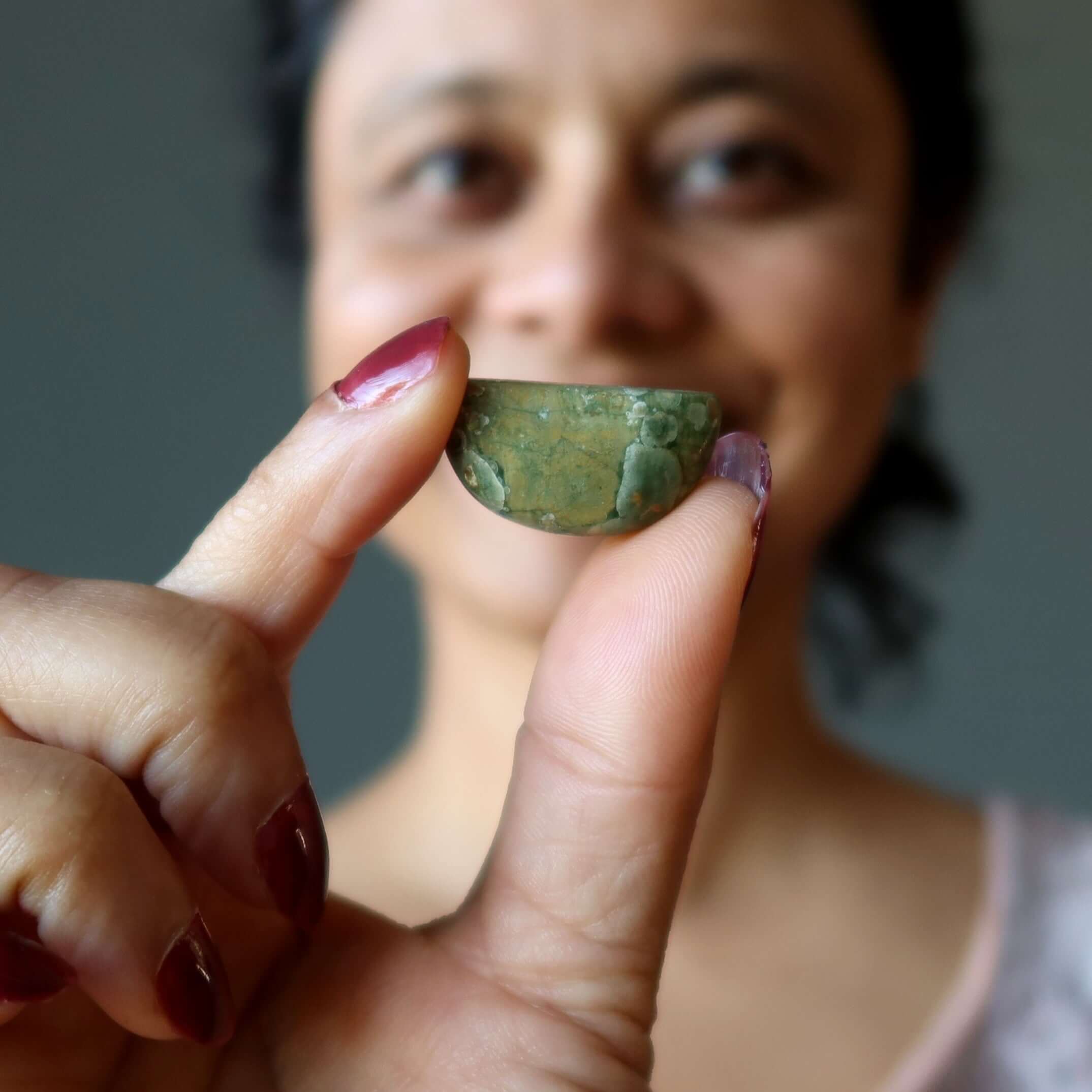 Rhyolite Grid Crystal Set of 3 Smiling Rainforest Gems