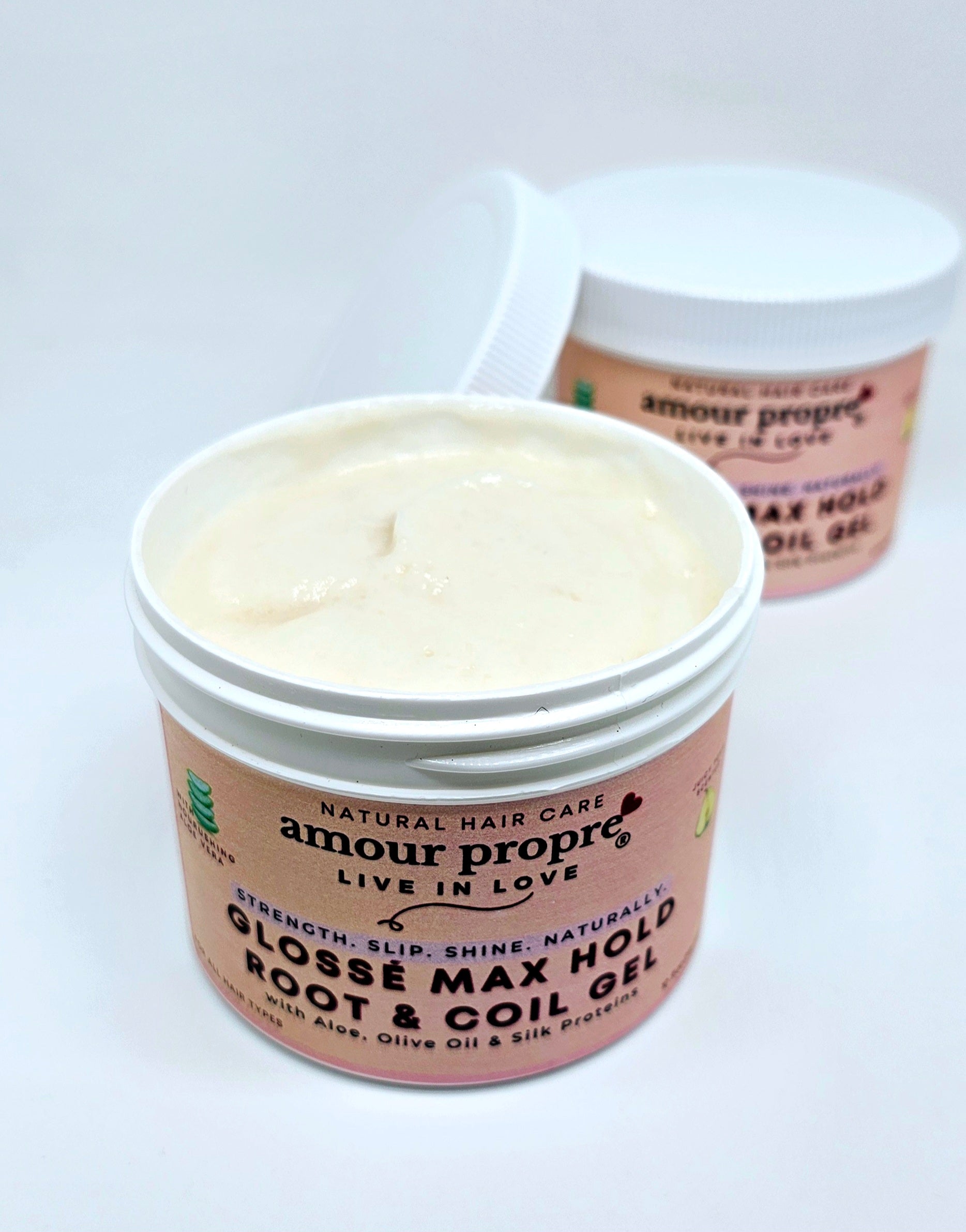 Glossé Max Hold Root & Coil Gel
mit Aloe, Olivenöl & Seidenproteinen