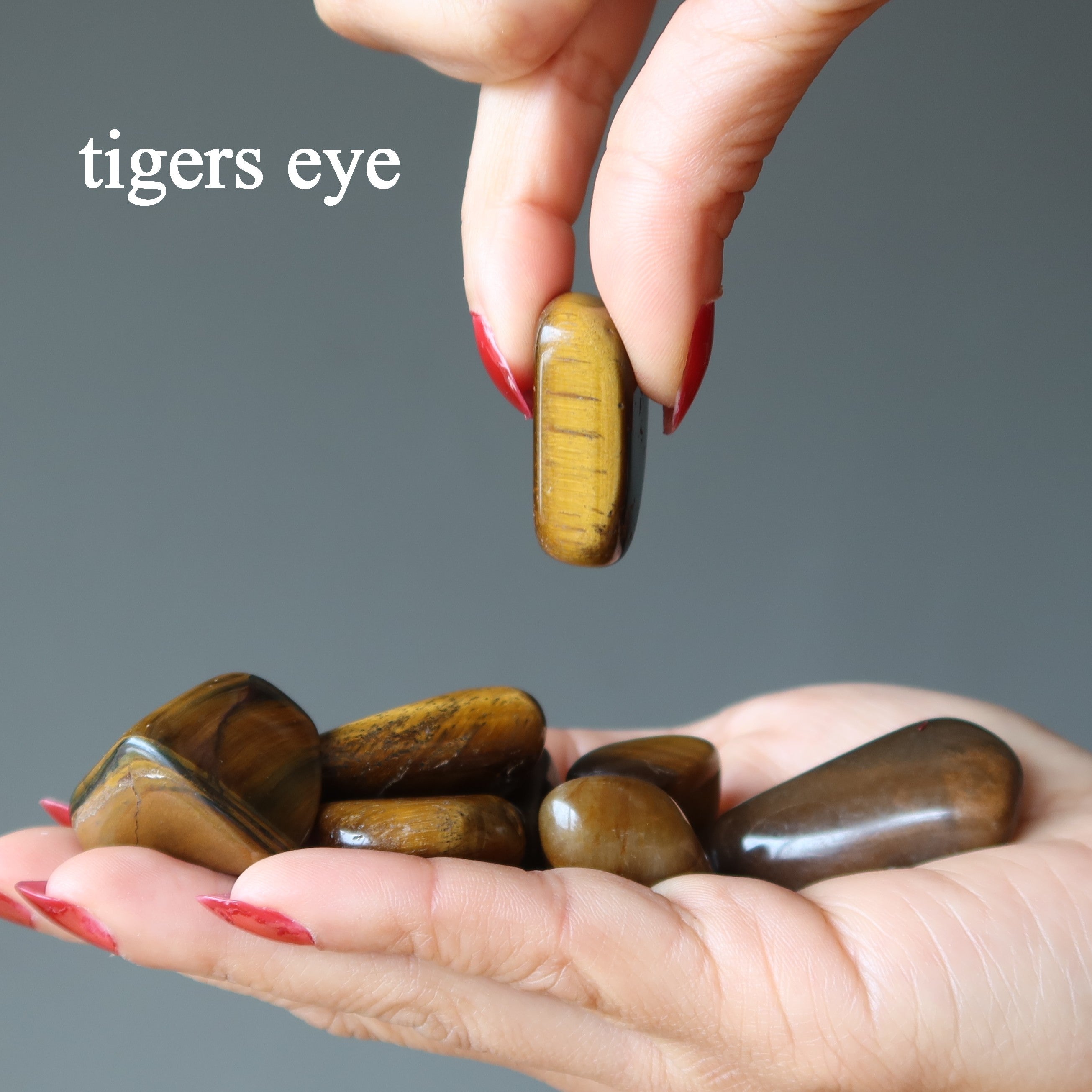 Tumbled Stone Set Root Chakra Tigers Eye Aragonite