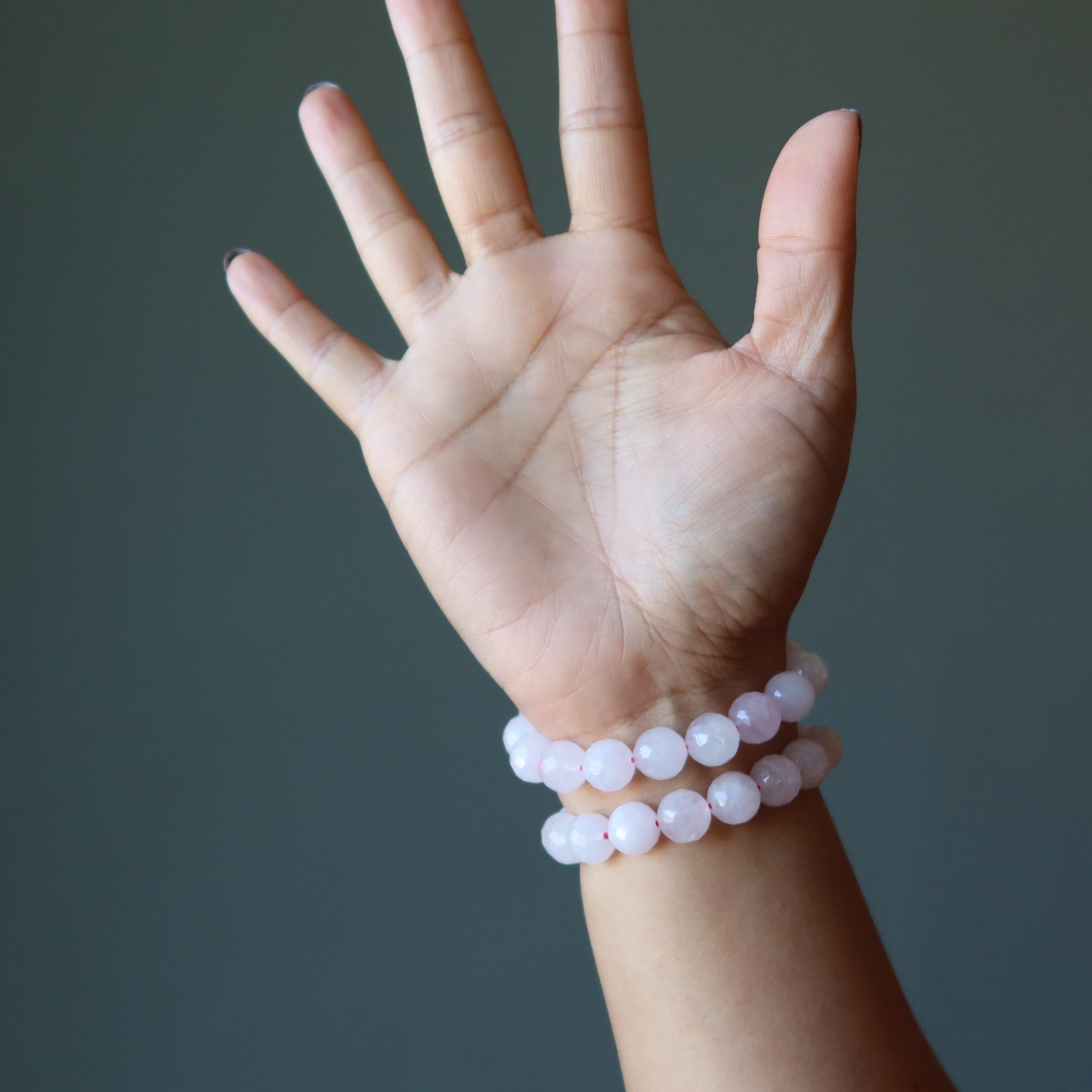 Rose Quartz Bracelet Love Spark Faceted Beads
