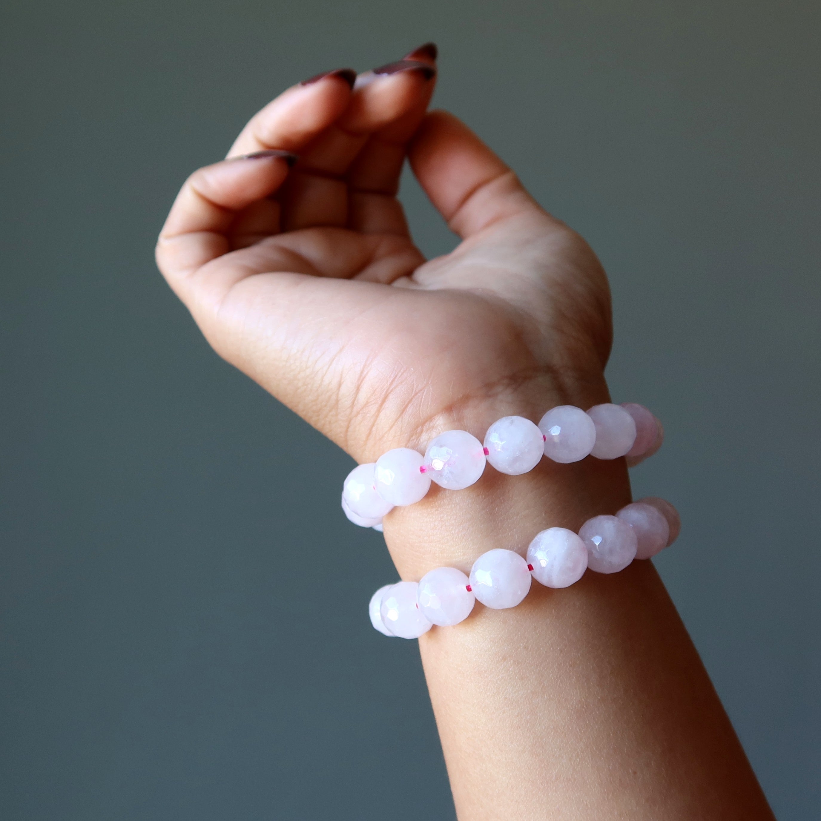 Rose Quartz Bracelet Love Spark Faceted Beads