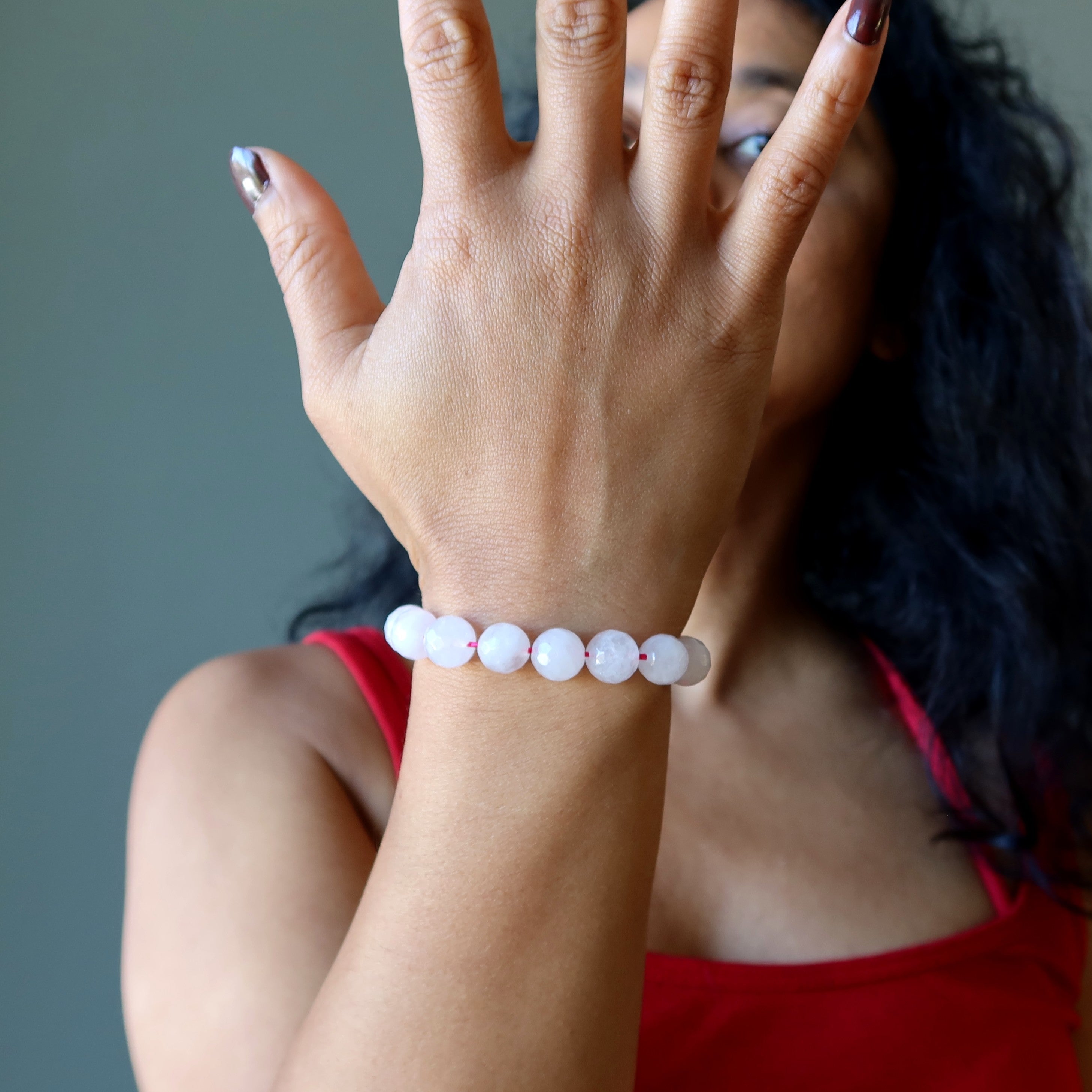 Rose Quartz Bracelet Love Spark Faceted Beads