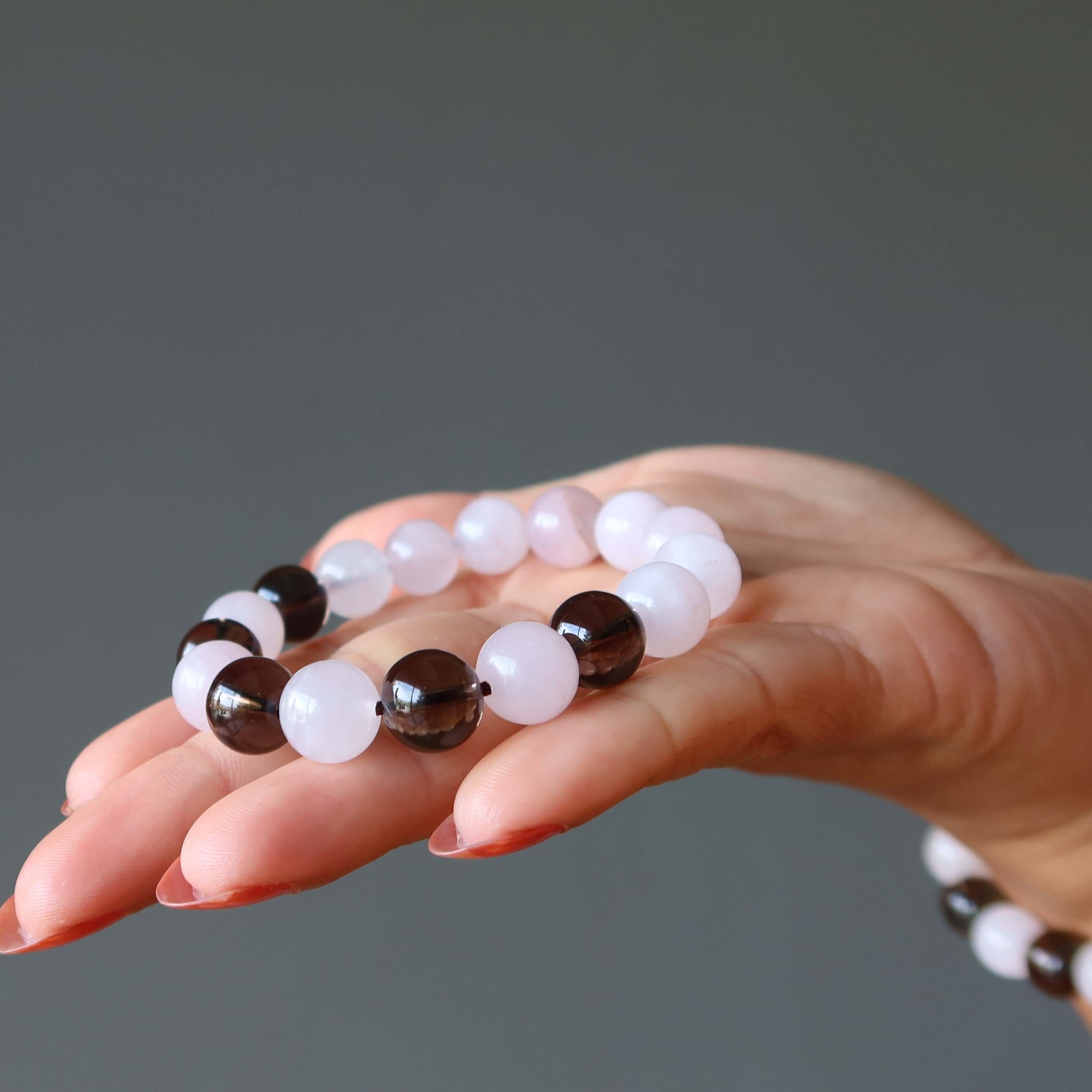 Rose Quartz Bracelet Smoky Hot Love Protector