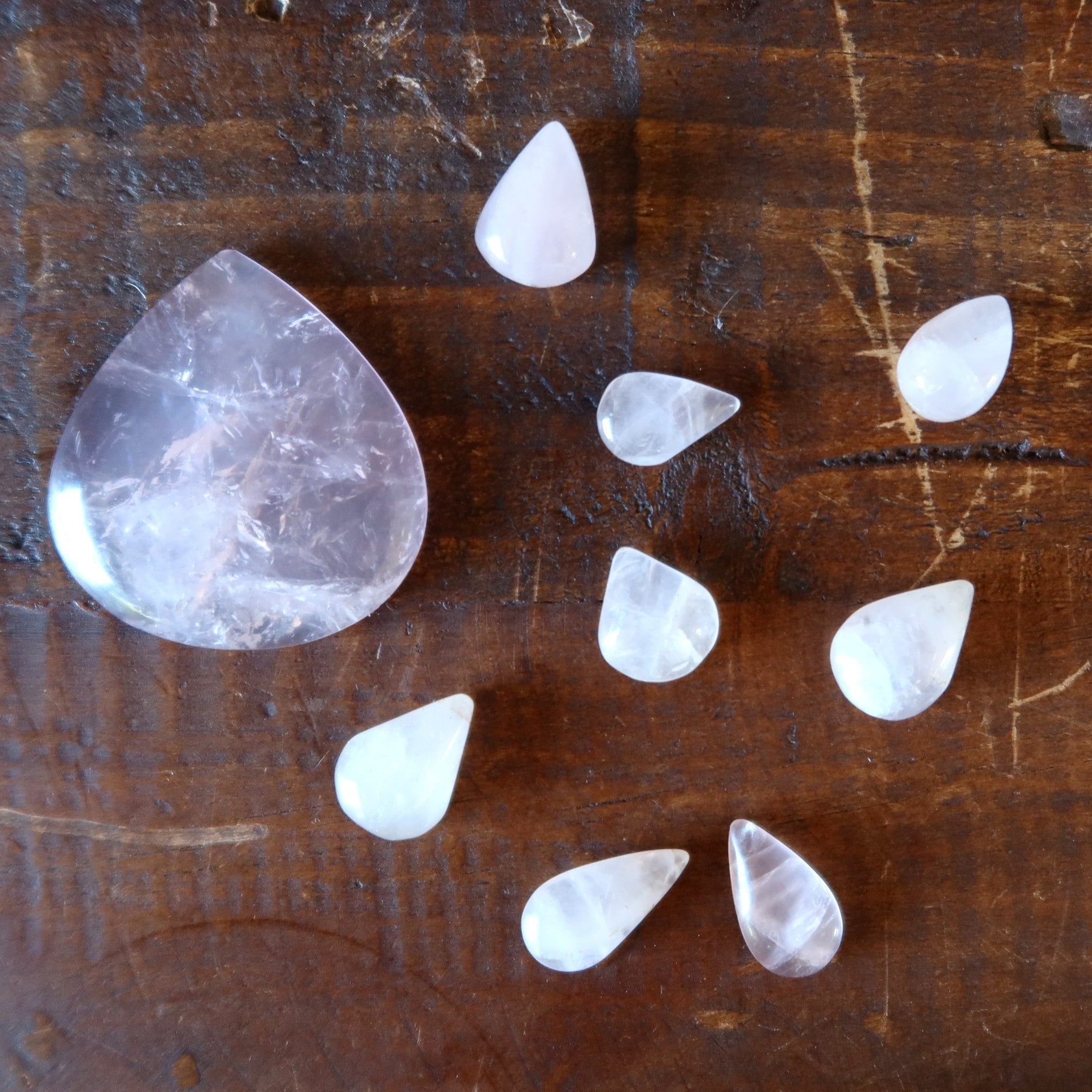Rose Quartz Grid Crystal Pink Drop of Joy