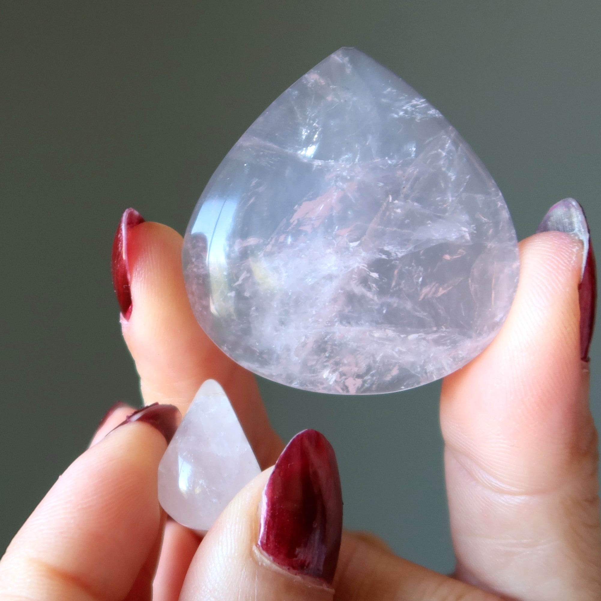 Rose Quartz Grid Crystal Pink Drop of Joy
