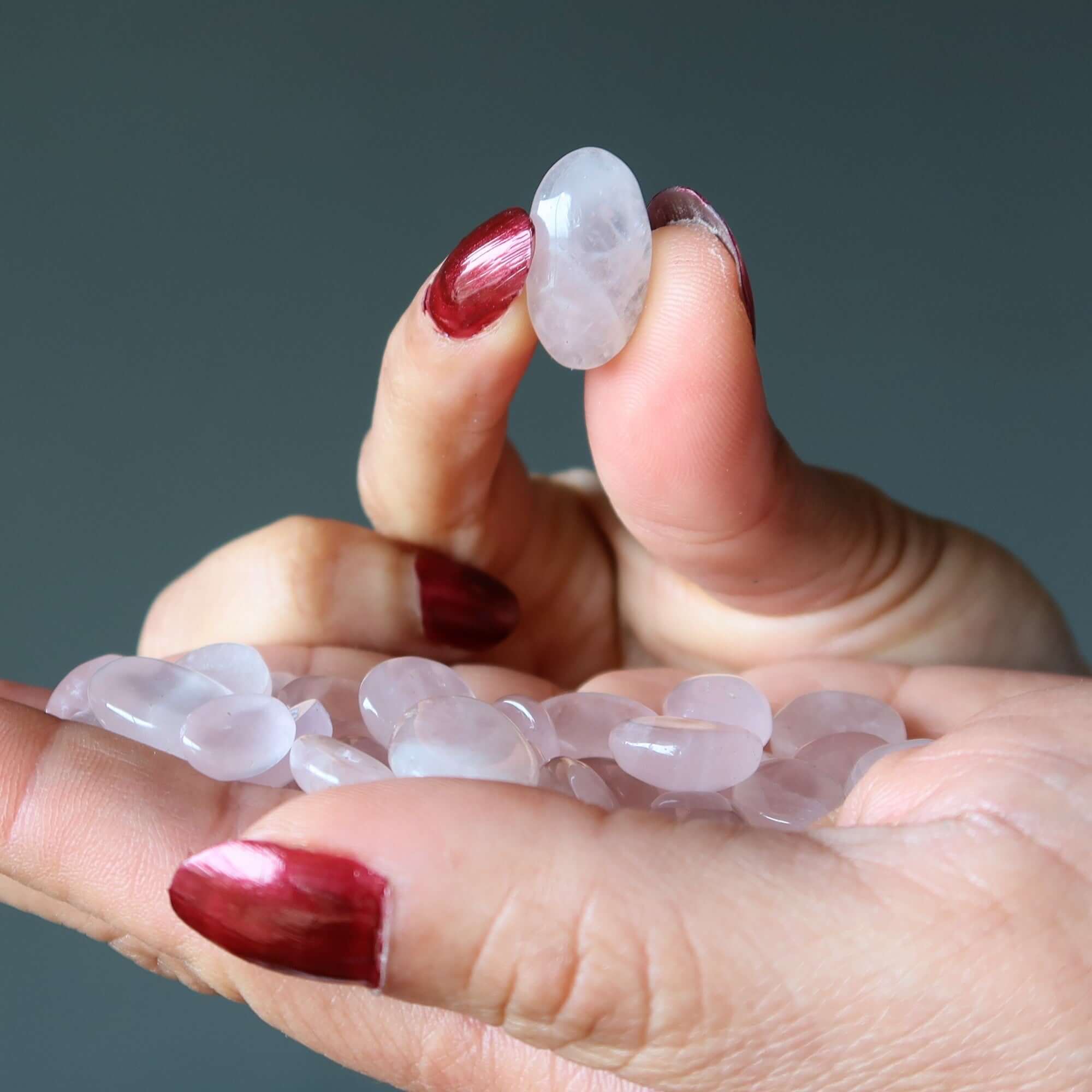 Rose Quartz Grid Crystal Love Mandala Oval Gem