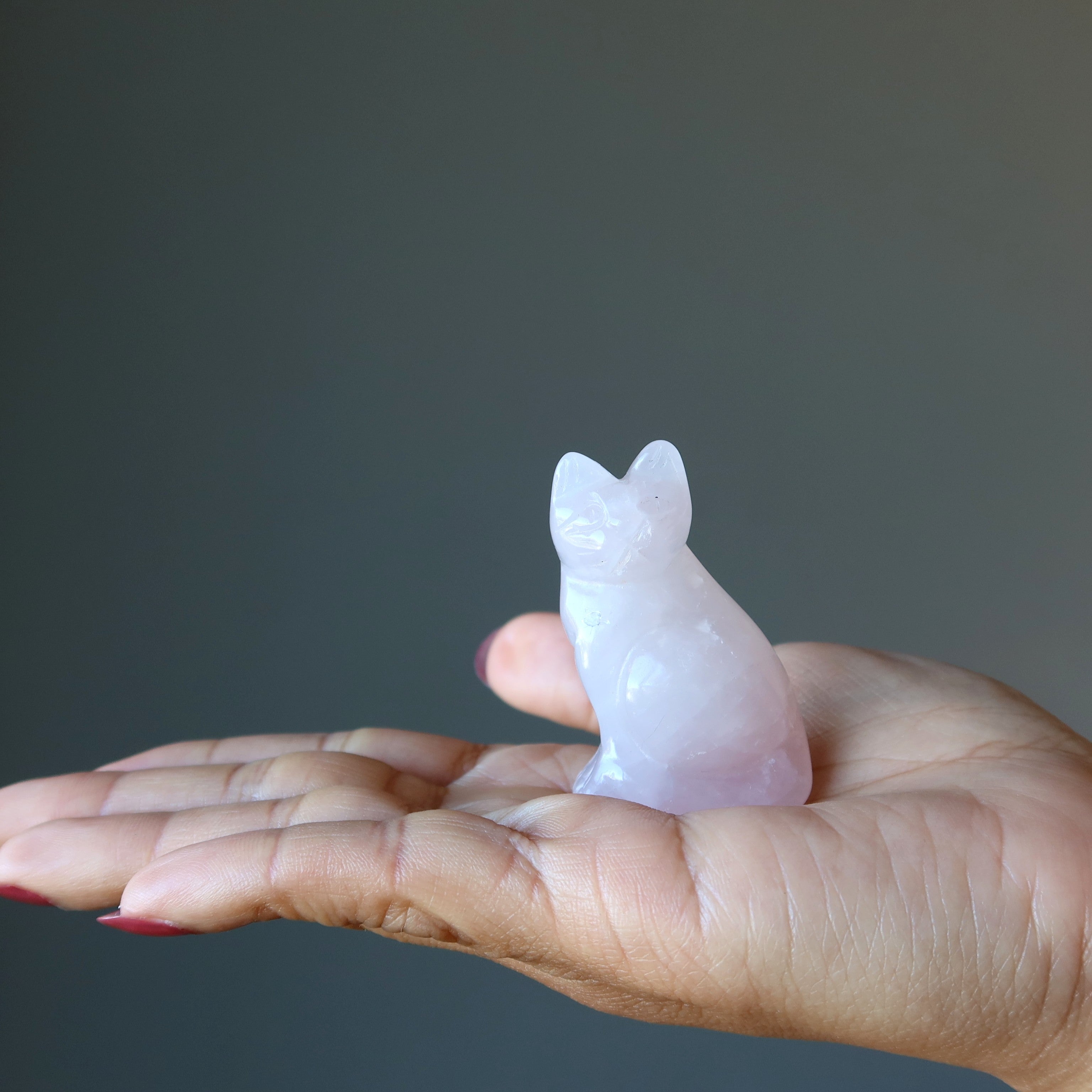Rose Quartz Cat Lover Perfect Pink Animal Figurine