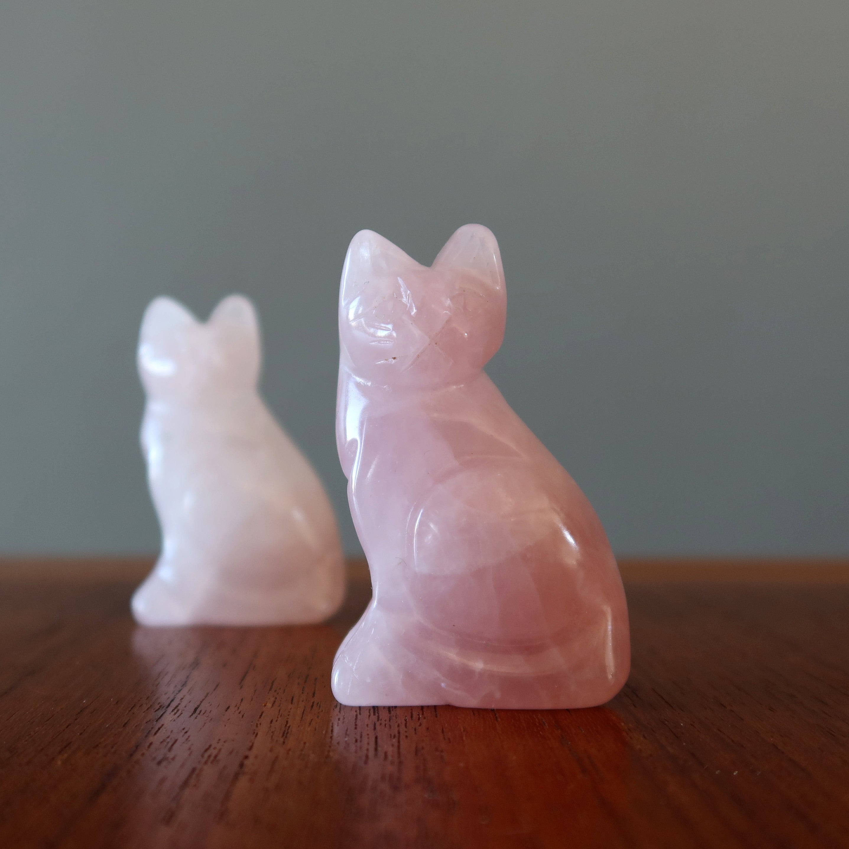 Rose Quartz Cat Lover Perfect Pink Animal Figurine
