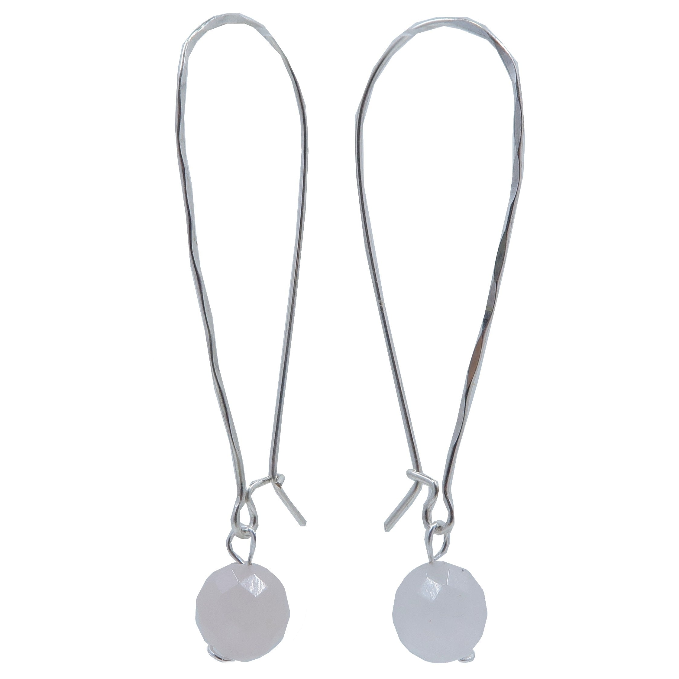 Rose Quartz Earrings Pretty in Pink Sterling Silver