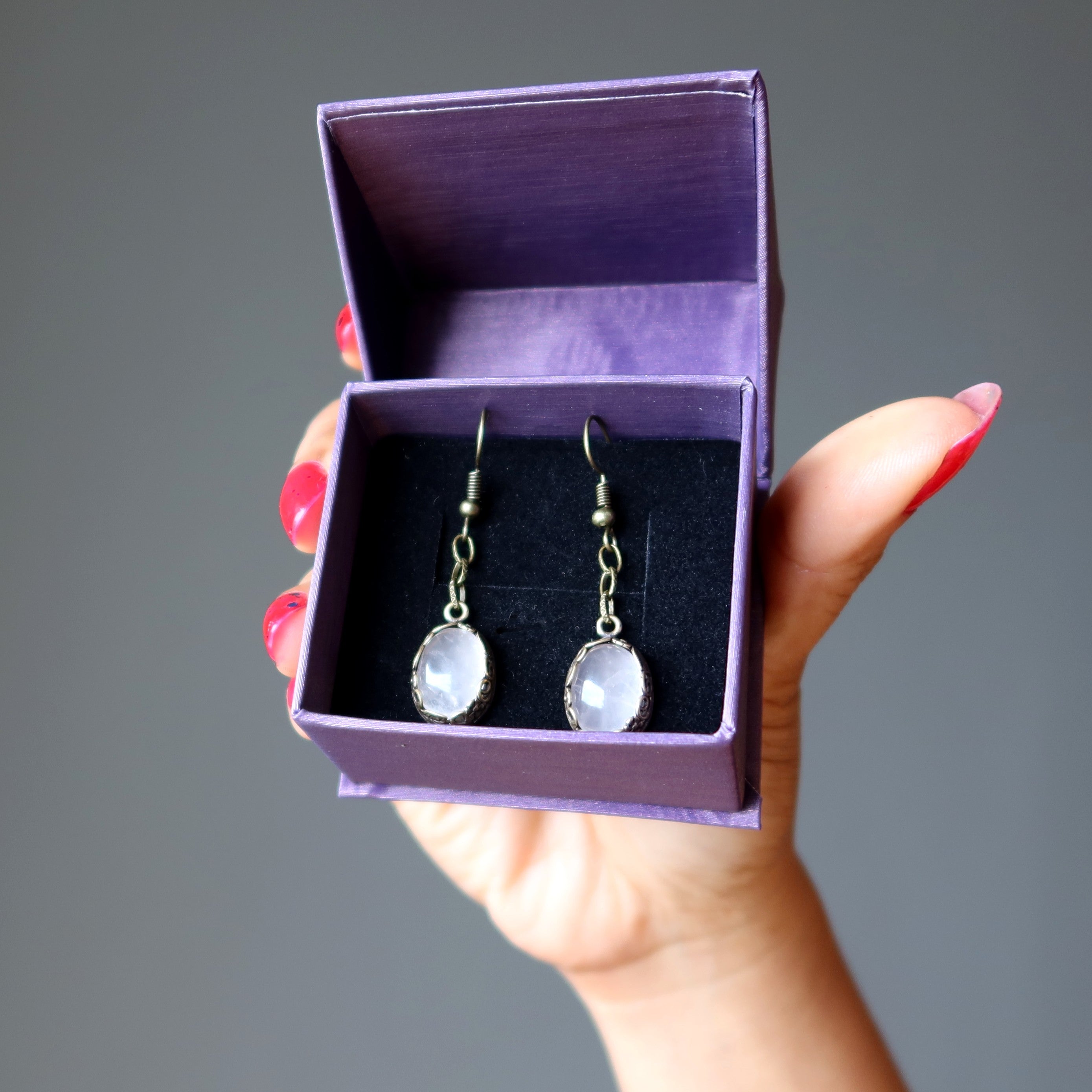 Rose Quartz Earrings Timeless Lover Gem on Chain