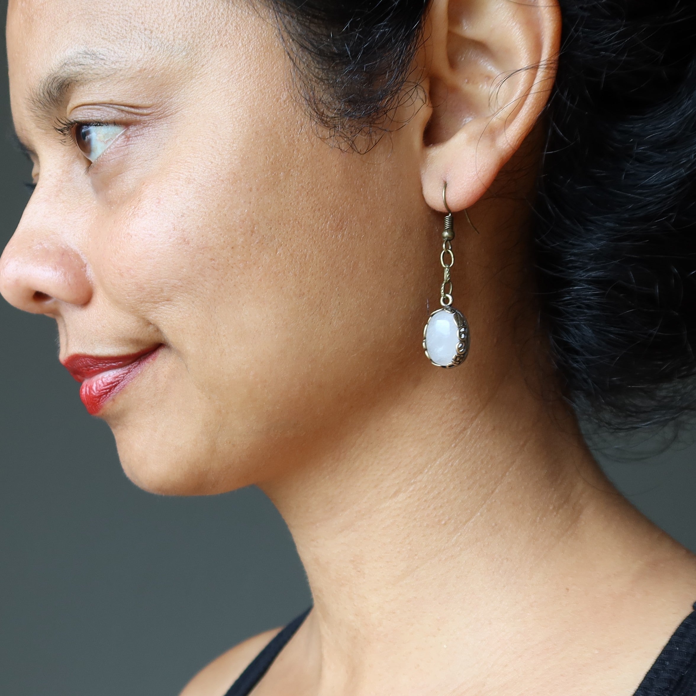 Rose Quartz Earrings Timeless Lover Gem on Chain