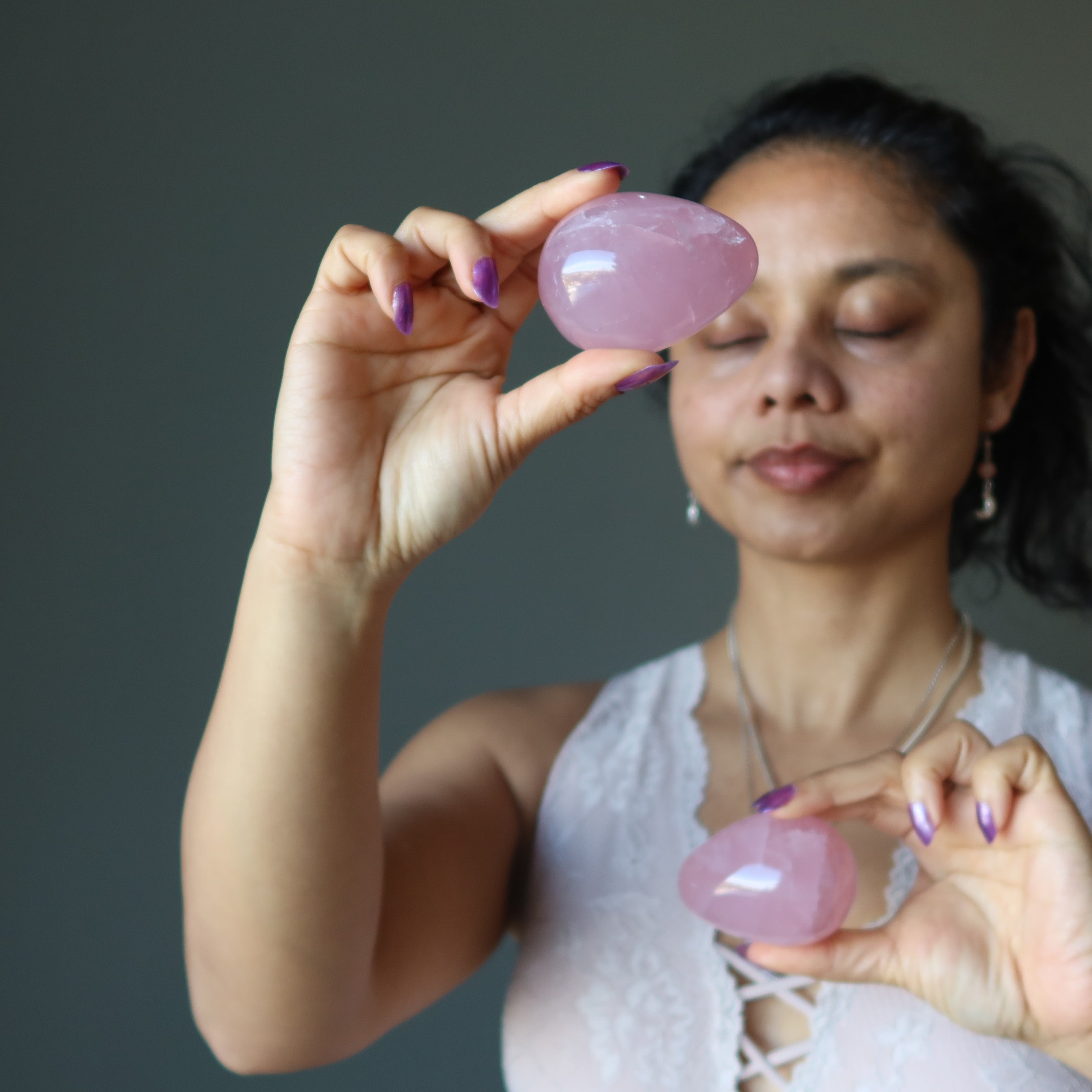 Rose Quartz Egg Pink Dancing Star Romance Love Crystal