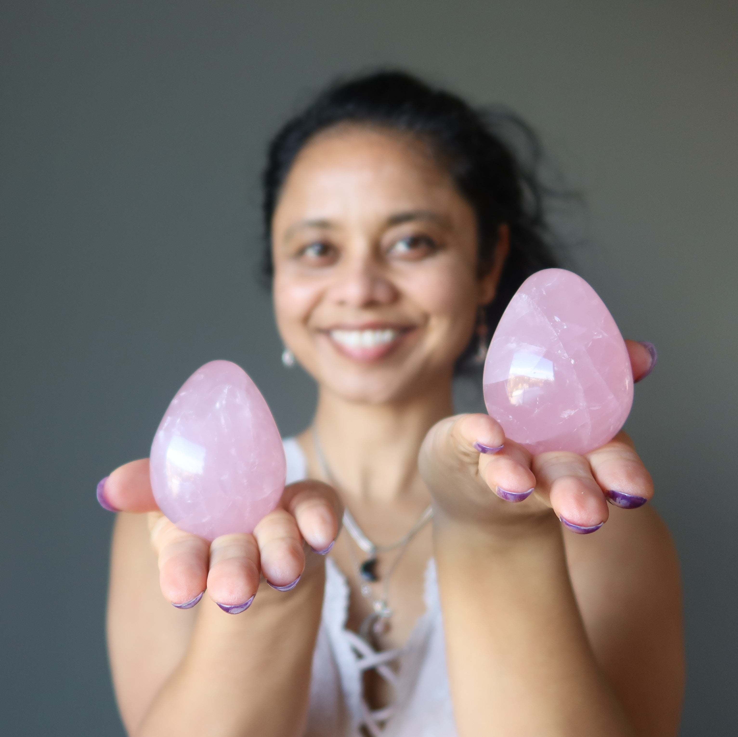 Rose Quartz Egg Pink Dancing Star Romance Love Crystal