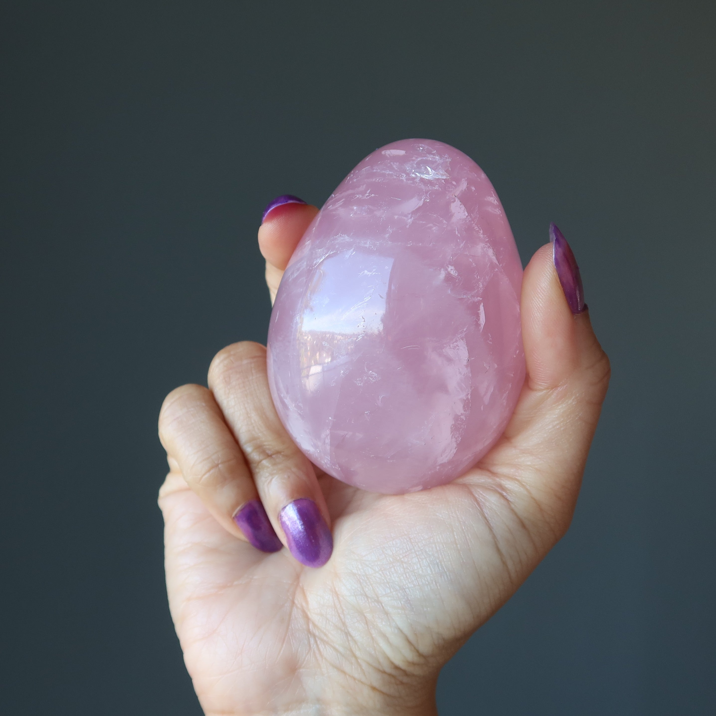 Rose Quartz Egg Pink Dancing Star Romance Love Crystal