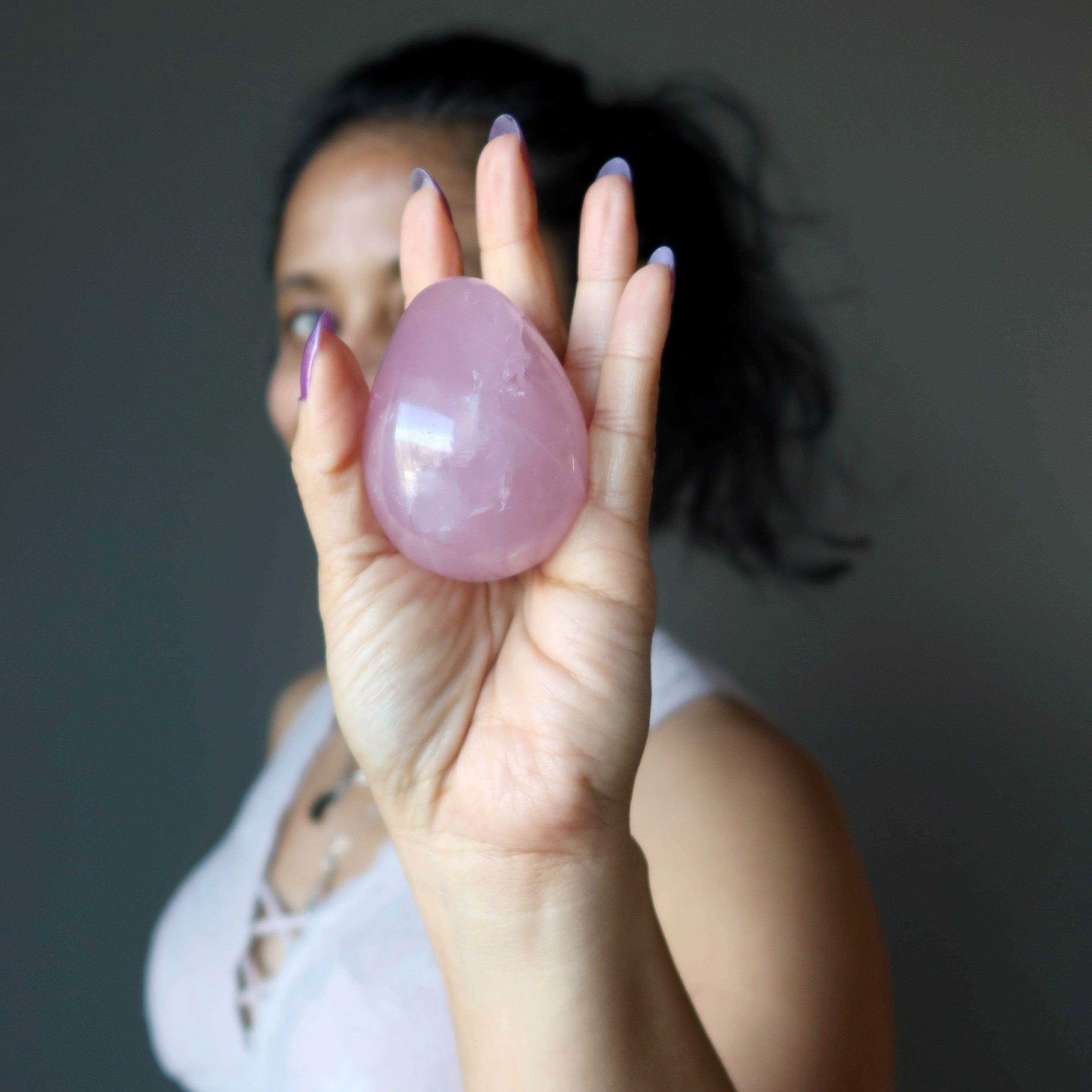 Rose Quartz Egg Pink Dancing Star Romance Love Crystal