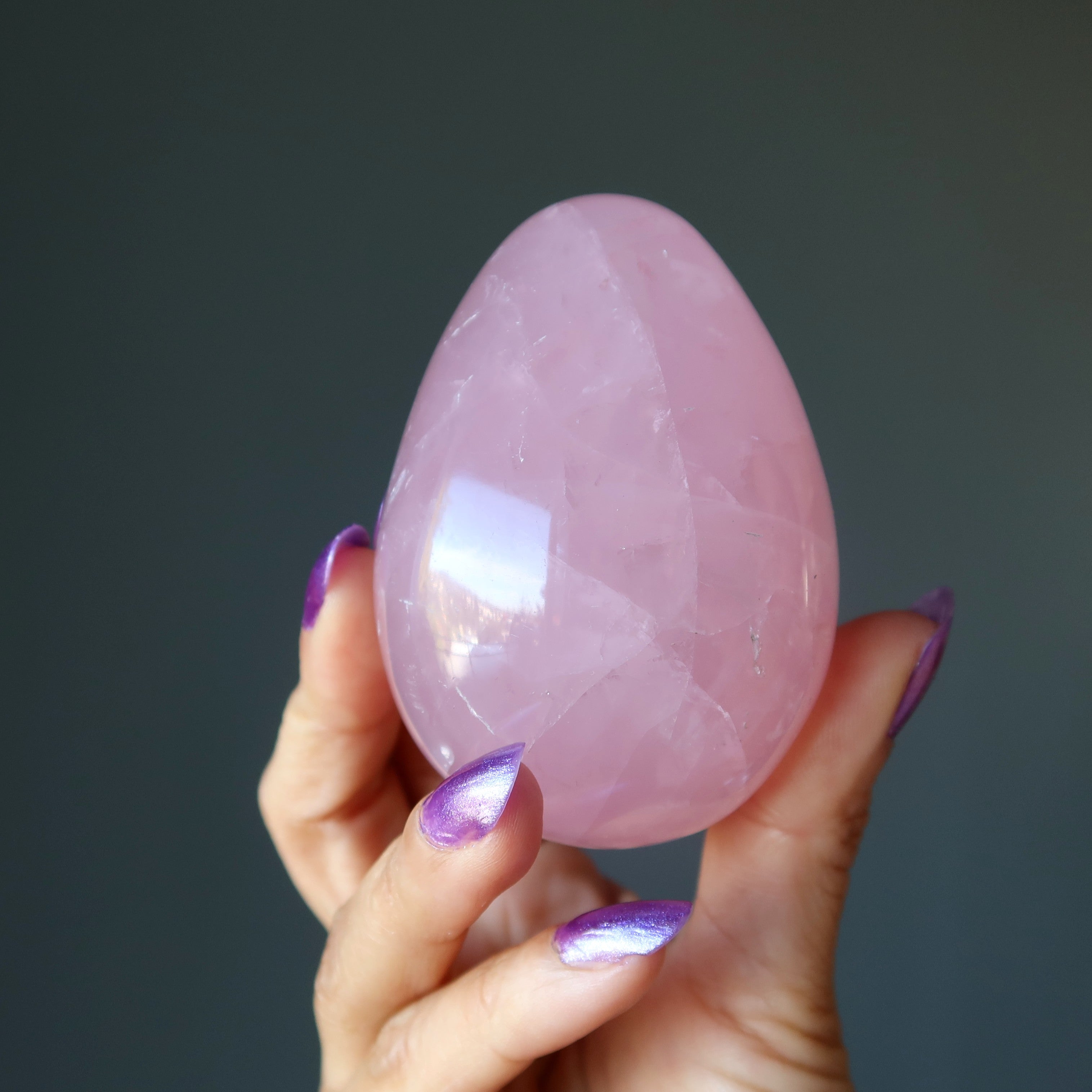 Rose Quartz Egg Pink Dancing Star Romance Love Crystal
