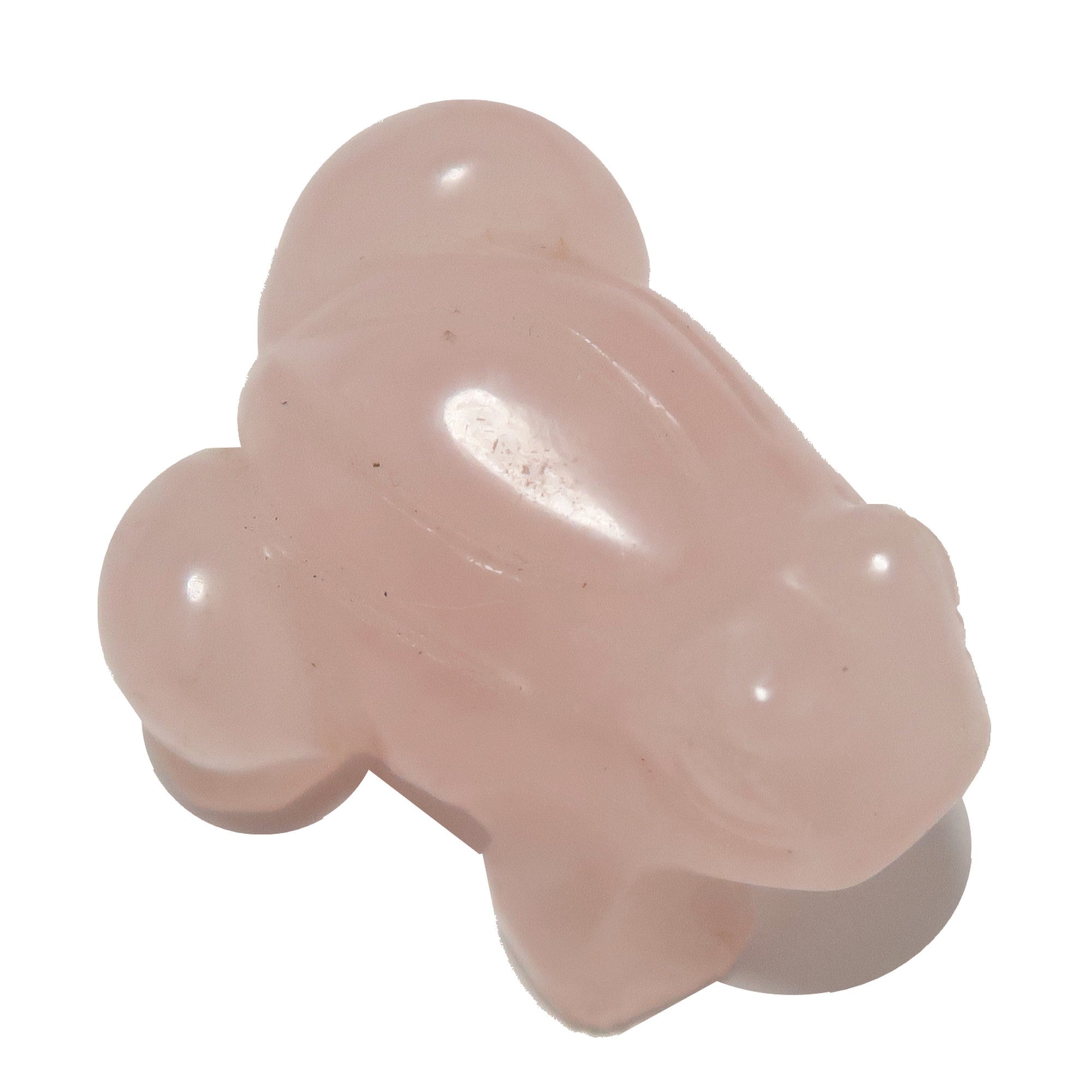 Grenouille de quartz rose animal guerrier blessé