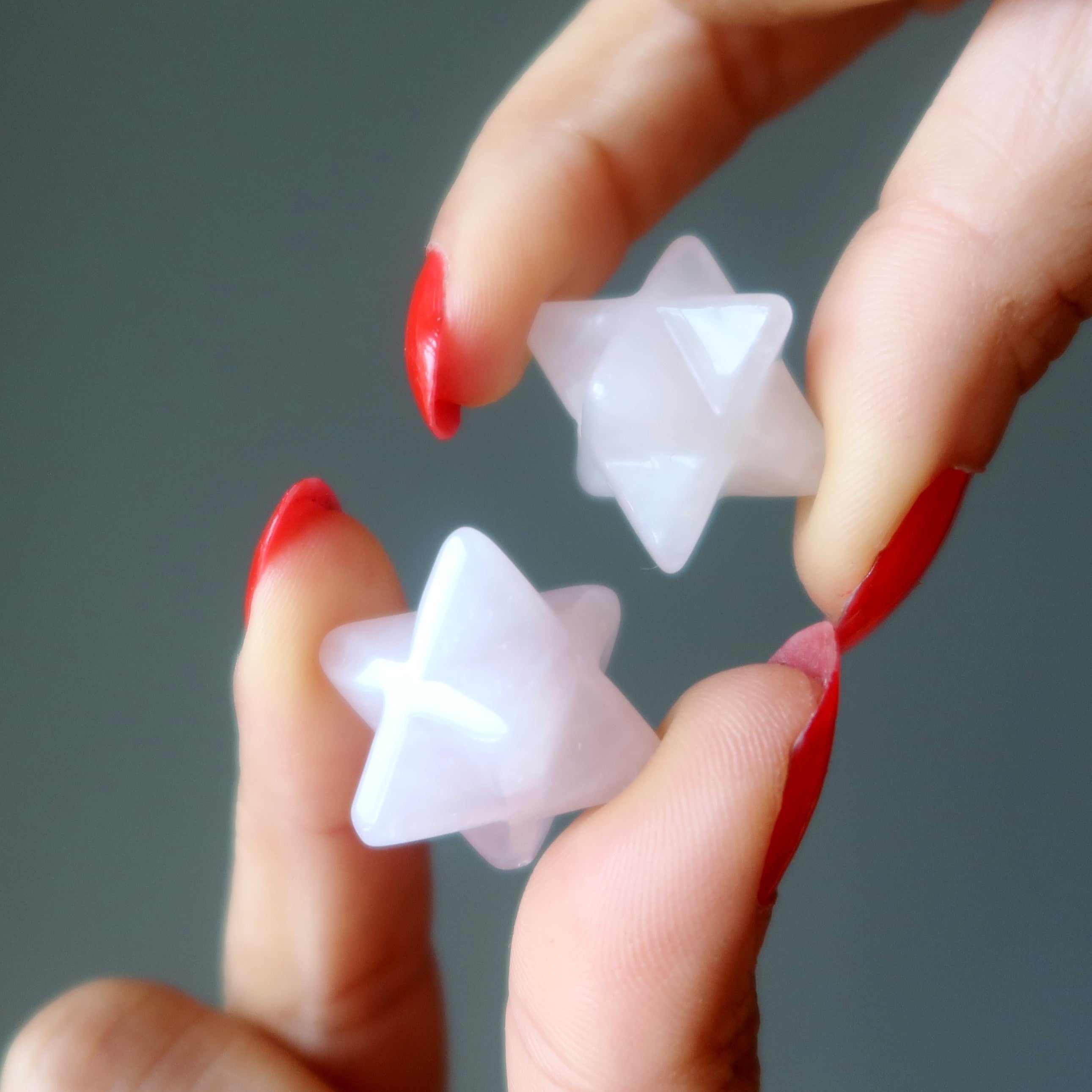 Rosenquarz Merkaba Liebe in der Luft Heiliger Sternenstein