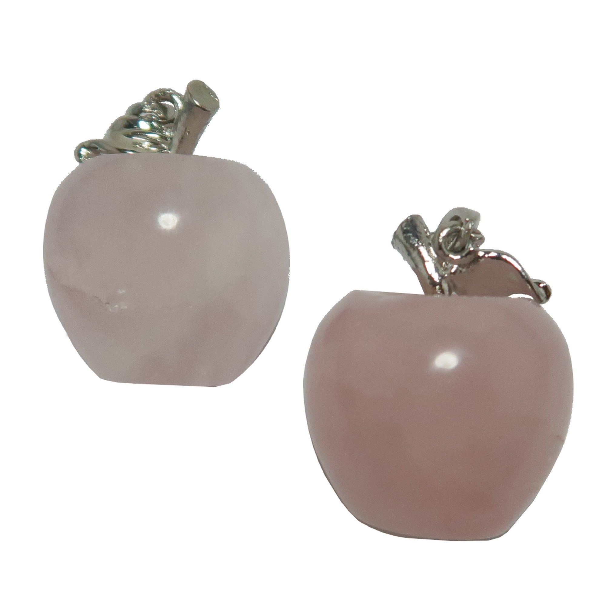 Rosenquarz-Anhänger rosa Apfel Liebesstein Silber