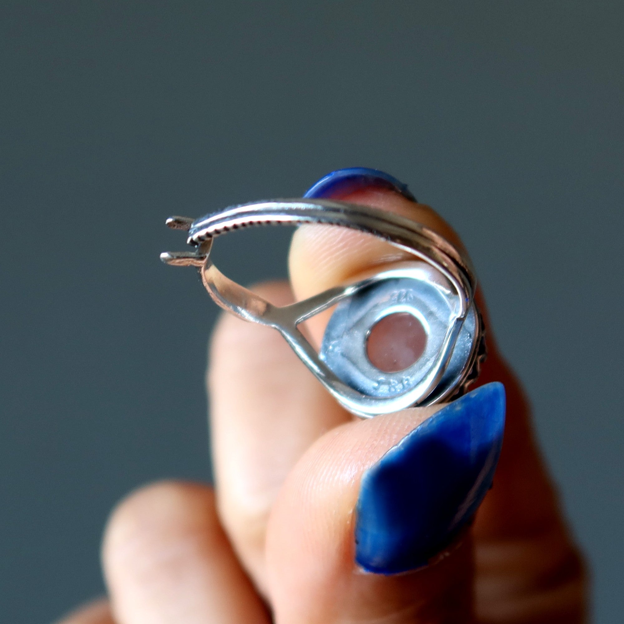 Rose Quartz Ring of Love Sterling Silver Adjustable