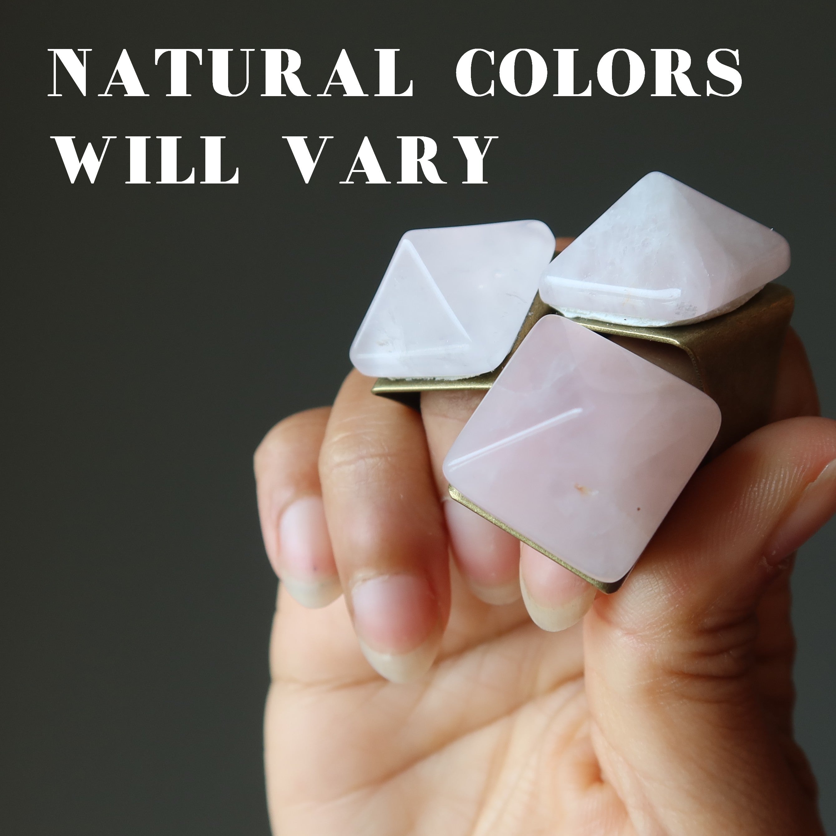 Rose Quartz Ring Pink Pyramid Bronze Adjustable