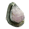 Rose Quartz Ring Raw Love Sterling Silver Size 8.75