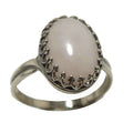 Rose Quartz Ring Classic Sterling Silver Adjustable