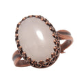 Rose Quartz Ring Miracle Oval Gem Copper Adjustable