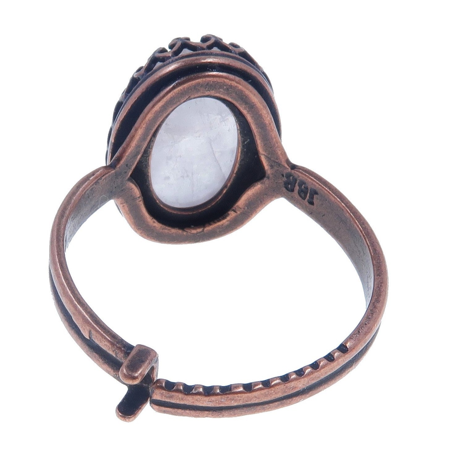 Rose Quartz Ring Miracle Oval Gem Copper Adjustable
